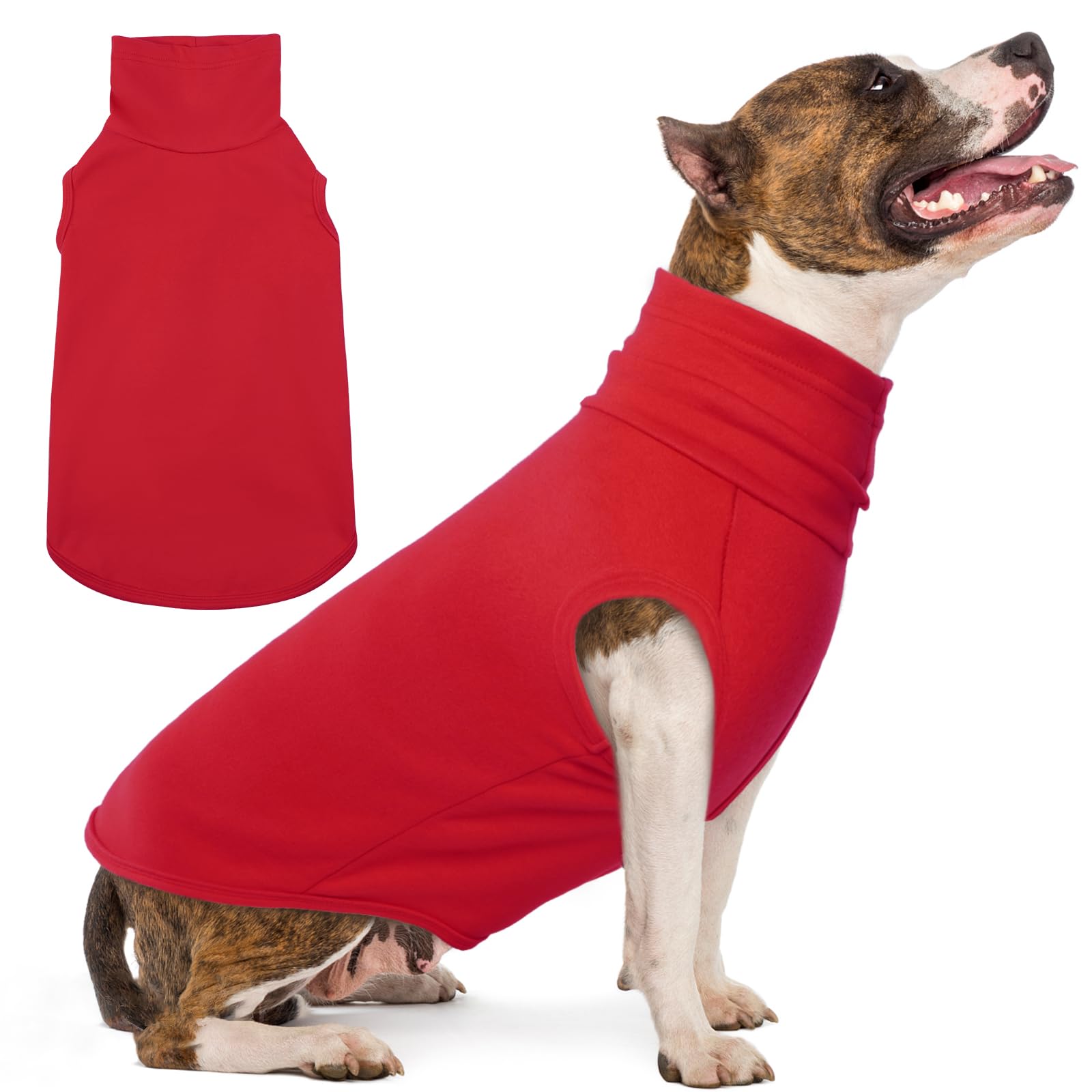 IECOii XXL Dog Sweater,Stretch Fleece Vest Dog Sweater - Red, XX-Large,Christmas Dog Sweater Dog Winter Clothes,Cozy Pullover Do