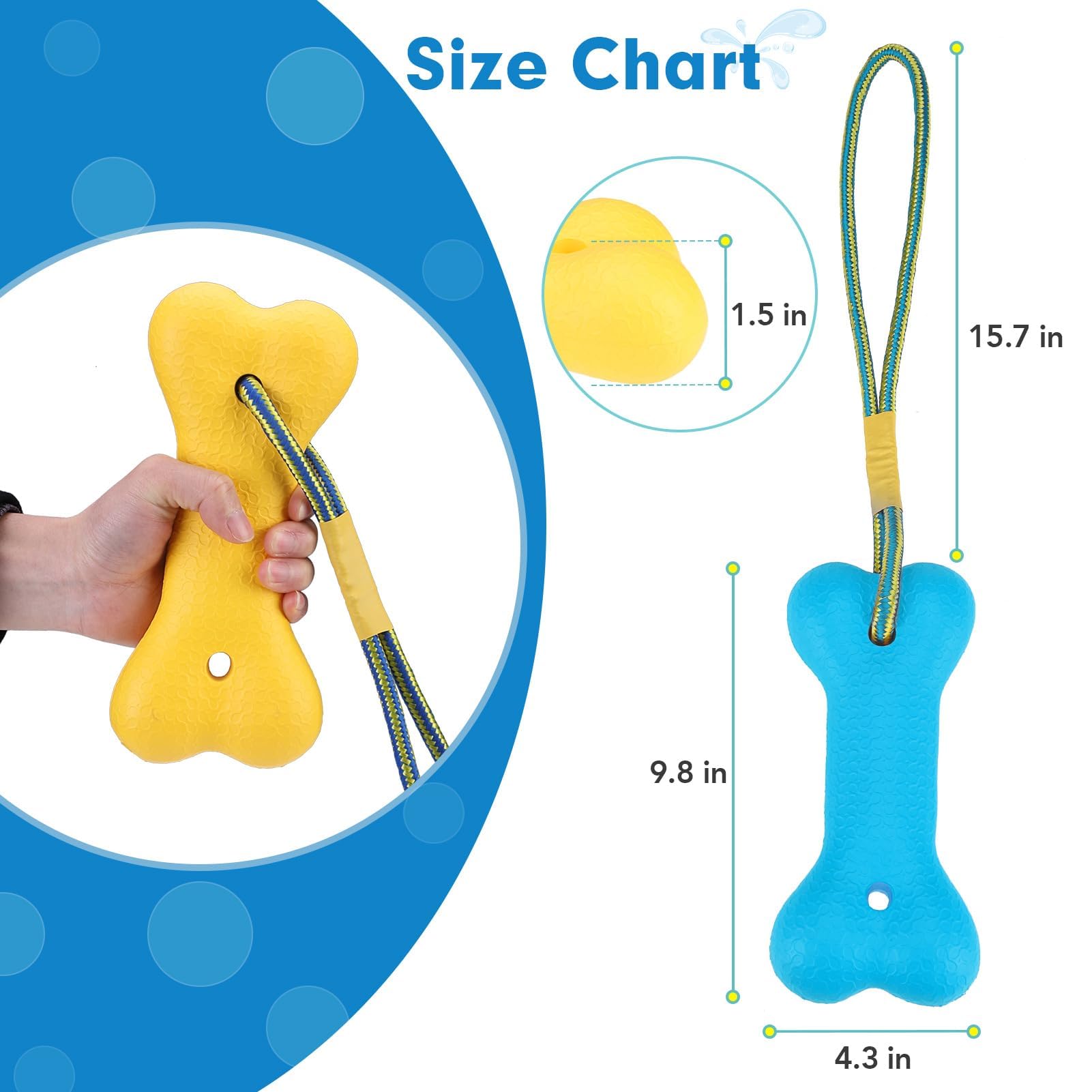 Bingpet Dog Pool Fetch Toys - Interactive Dog Pool Toys Made With Eva Foam - Summer Pet Water Floating Toys For Medium And Large