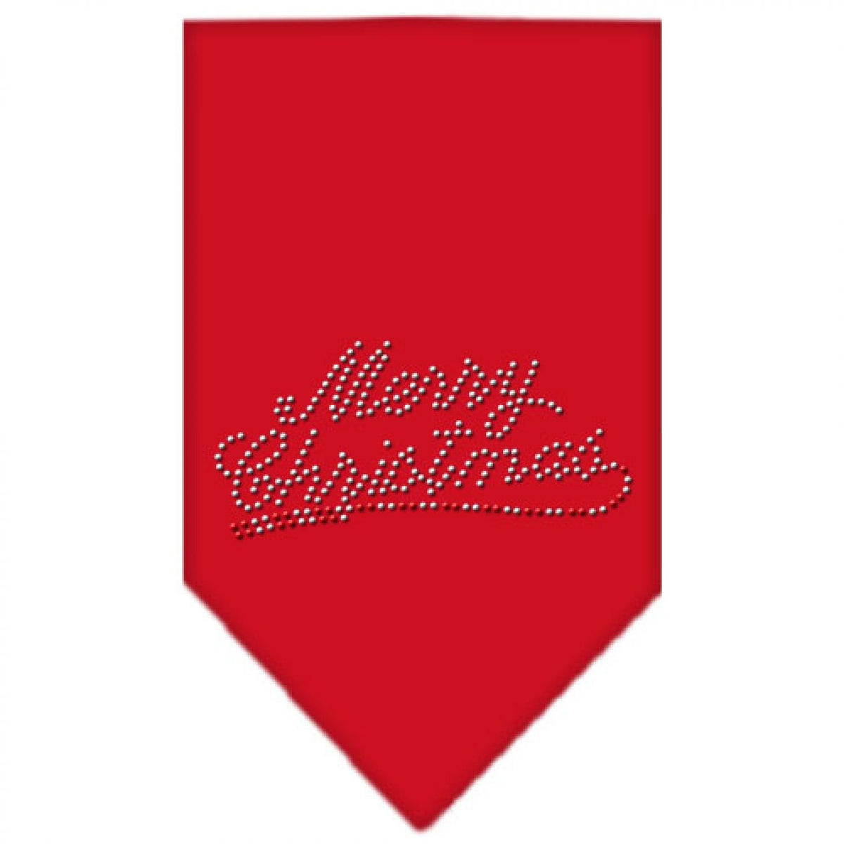 Christmas Pet and Dog Bandana Rhinestone, &quot;Merry Christmas&quot; Red Large
