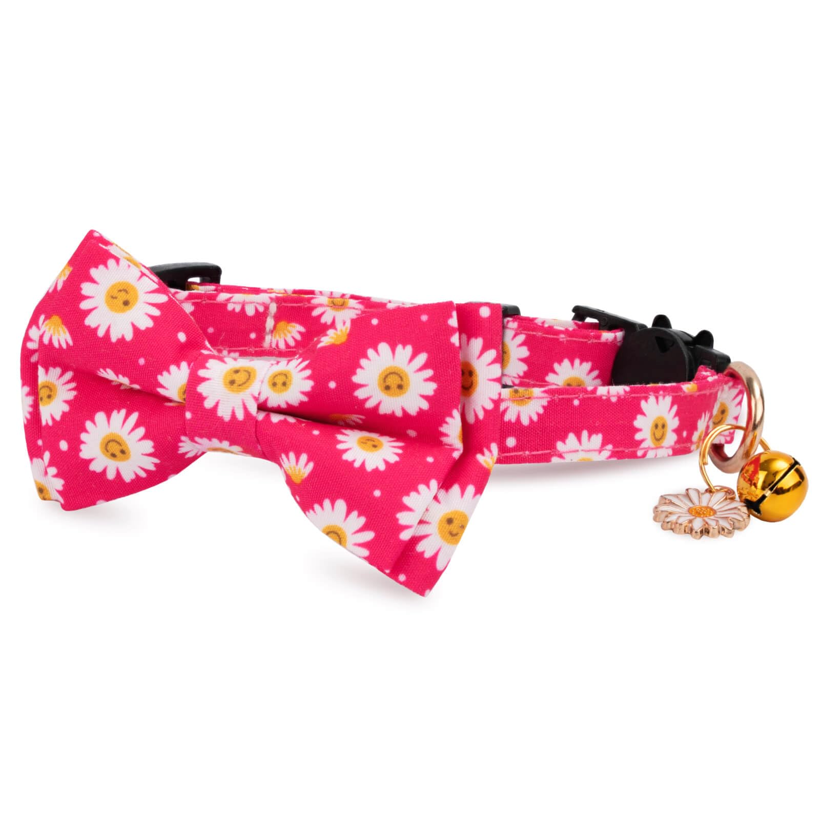 Gelwoo 2 Pack Cotton Cat Collar With Bow Tie And Bell For Male Female Cats,Soft Fancy Breakaway Kitty Kitten Collar With Flower