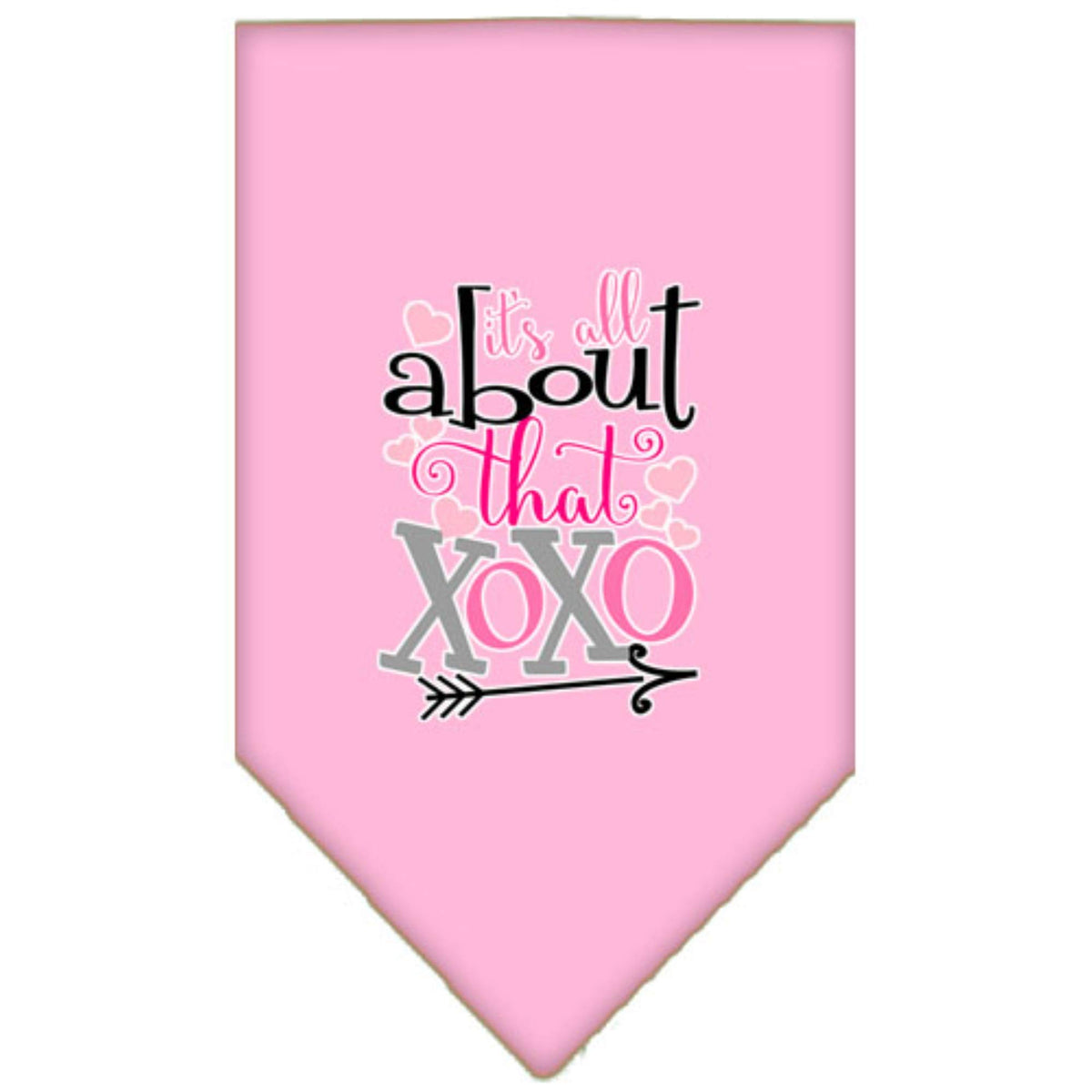 Mirage Pet Product All About That XOXO Screen Print Bandana Light Pink Large