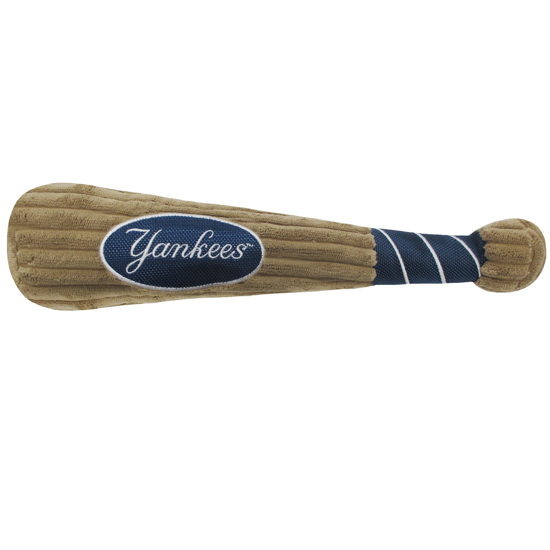 MLB New York Yankees Baseball Bat Toy for DOGS & CATS. Soft Corduroy Plush Dog Toy with Inner SQUEAKER, MLB Chew Toys for Dogs o
