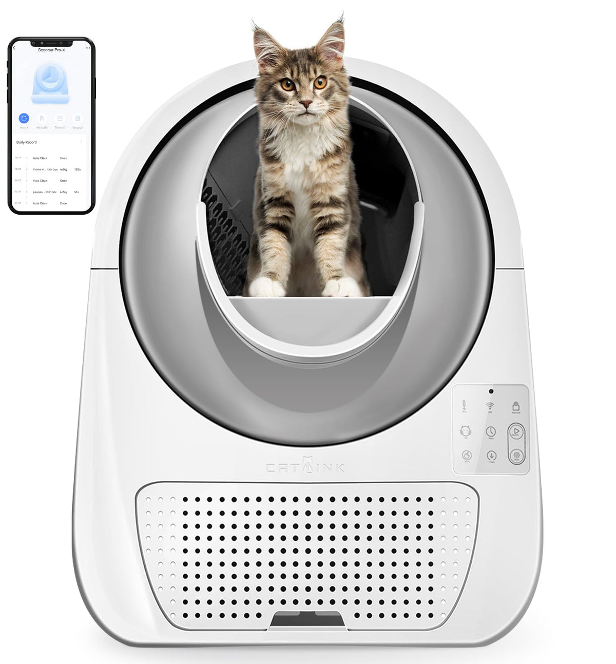 Catlink Self Cleaning Automatic Litter Box For Cats - Hands-Free Cleanup With App Control, Double Odor Removal - Extra Large Siz