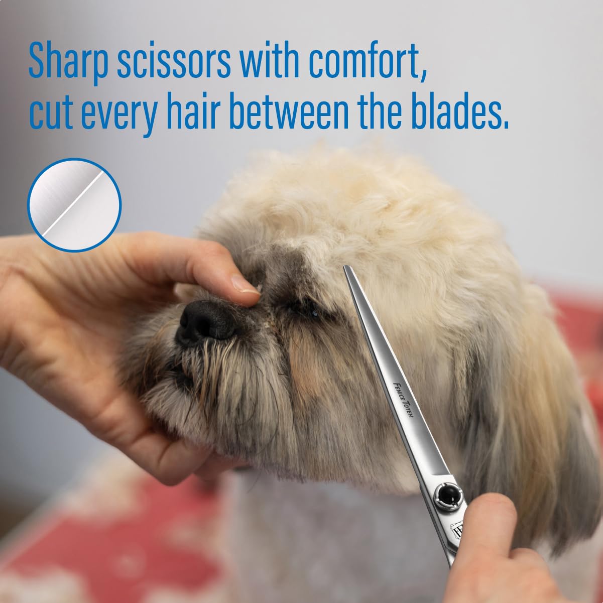 Fenice Totem Dog Grooming Scissors: 7 inch Pet Shears Made Of Japanese 9CR Advanced Stainless Steel Professional Grooming Scisso