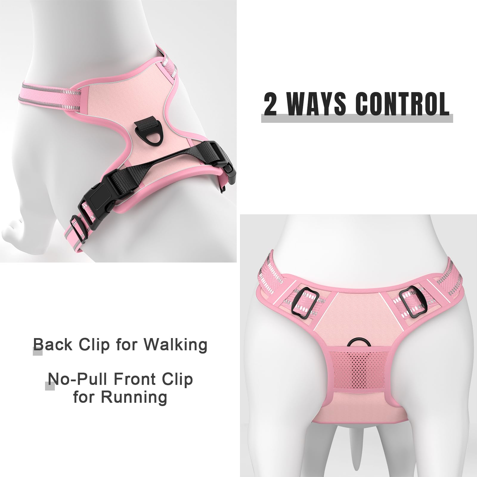 Rnivvi No Pull Dog Harness, Cute Reflective Extra Small Sized Puppy Kitten Harness, Adjustable Soft Padded Vest for Small Dogs,