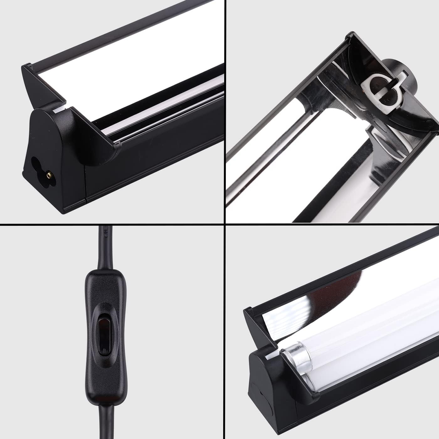 Aiicioo T5 UVB Lighting Combo Kit - 22'' Light Fixture Desert 10.0 Terrarium Hood Light Fixture & High Output T5 HO UVB Bulb for