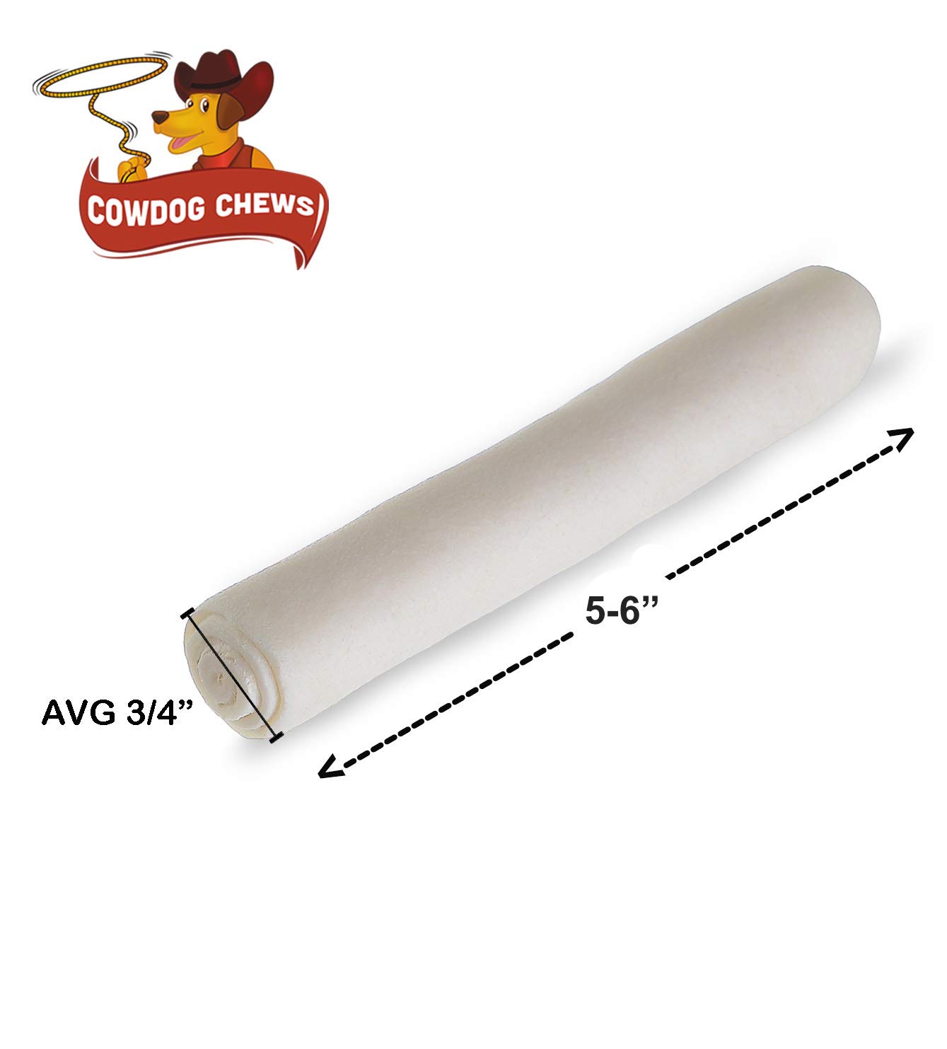 Cowdog Chews Rawhide Retriever Roll - 100% Natural Dog Treats, 22 Count, Grass Fed Livestock