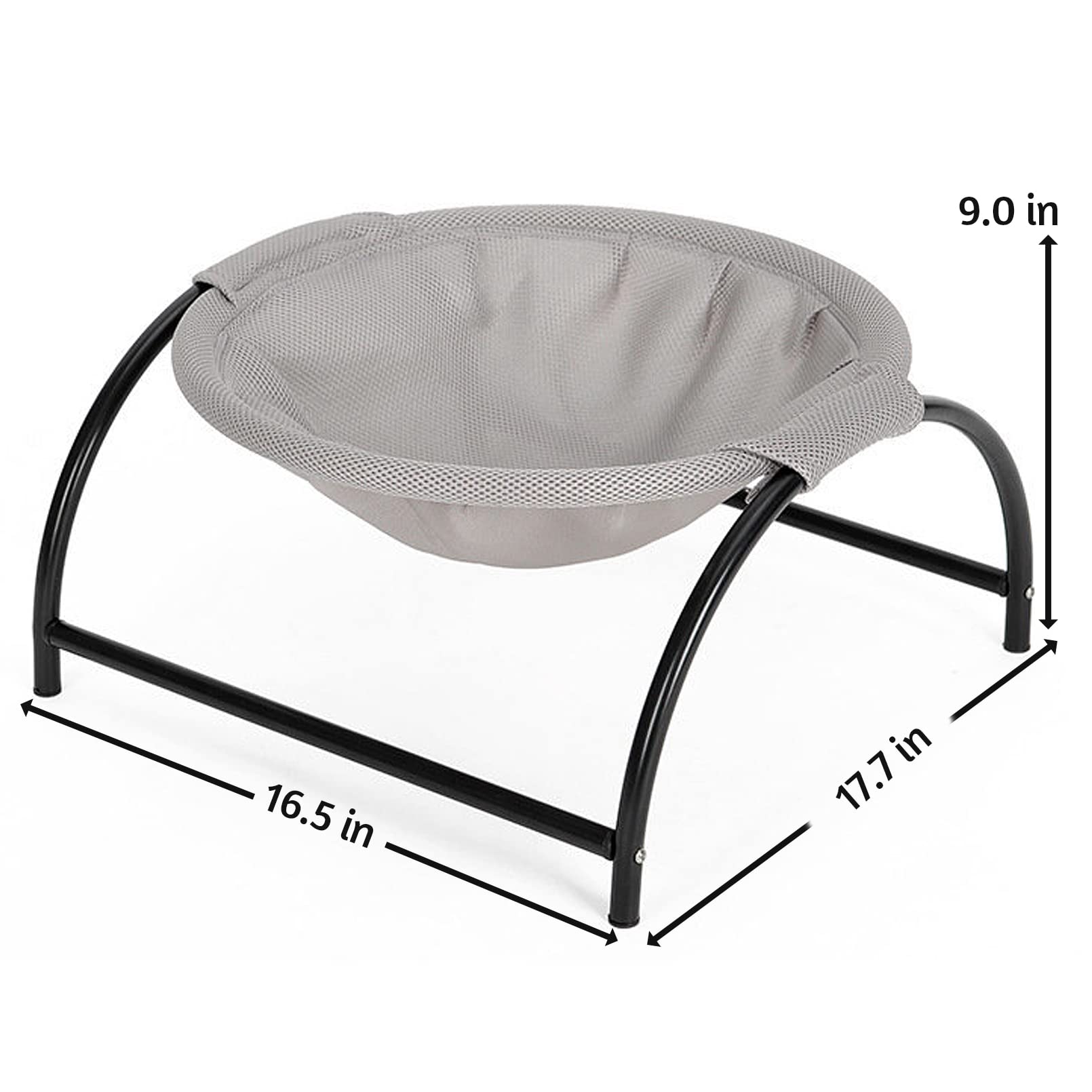 Fhiny Cat Hammock Bed, Removable & Washable Elevated Pet Hanging Nest Free-Standing Breathable Cooling Cot Sofa With Heavy Duty Iron Frames For Indoor Cats Kitten Puppy Sleeping