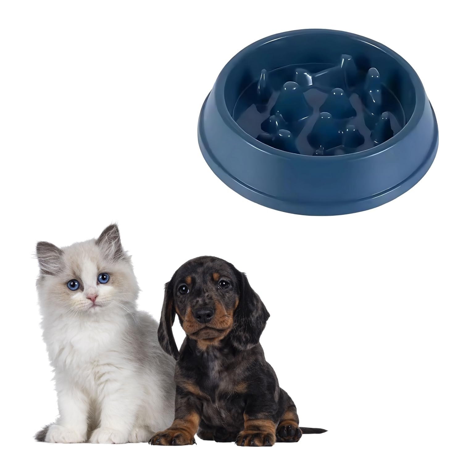 Kootashta Slow Polyvinyl Chloride Feeder Dog Bowls Food Stop Bloat Anti Gulping Healthy Eating Interactive Non Slip Dog Slow Fee