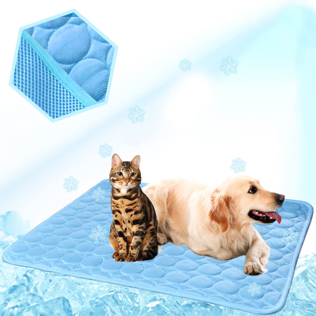Meilimiyu Washable Dog Cooling Mat Ice Silk Cooling Mat For Dogs Pet Self Cooling Pad Blanket Dog Cooling Pad For Indoor & Outdo