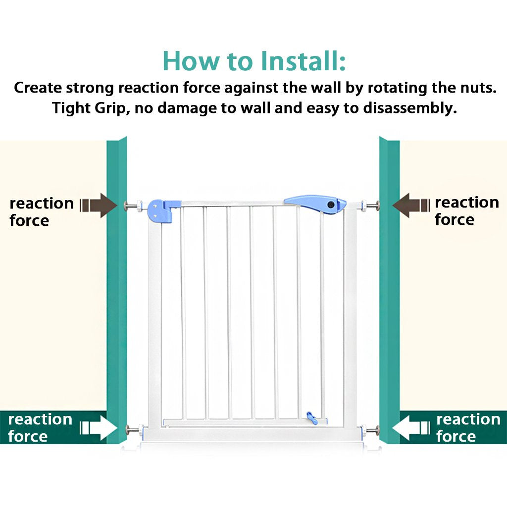 Ownmy M10(10Mm/0.39') Gate Adapter 4Pcs Gate Threaded Spindle Rod Accessory Pressure Gate Replacement Parts Screw Mounted Bolts Kit For Pets Gates Stair Railing Gates, White
