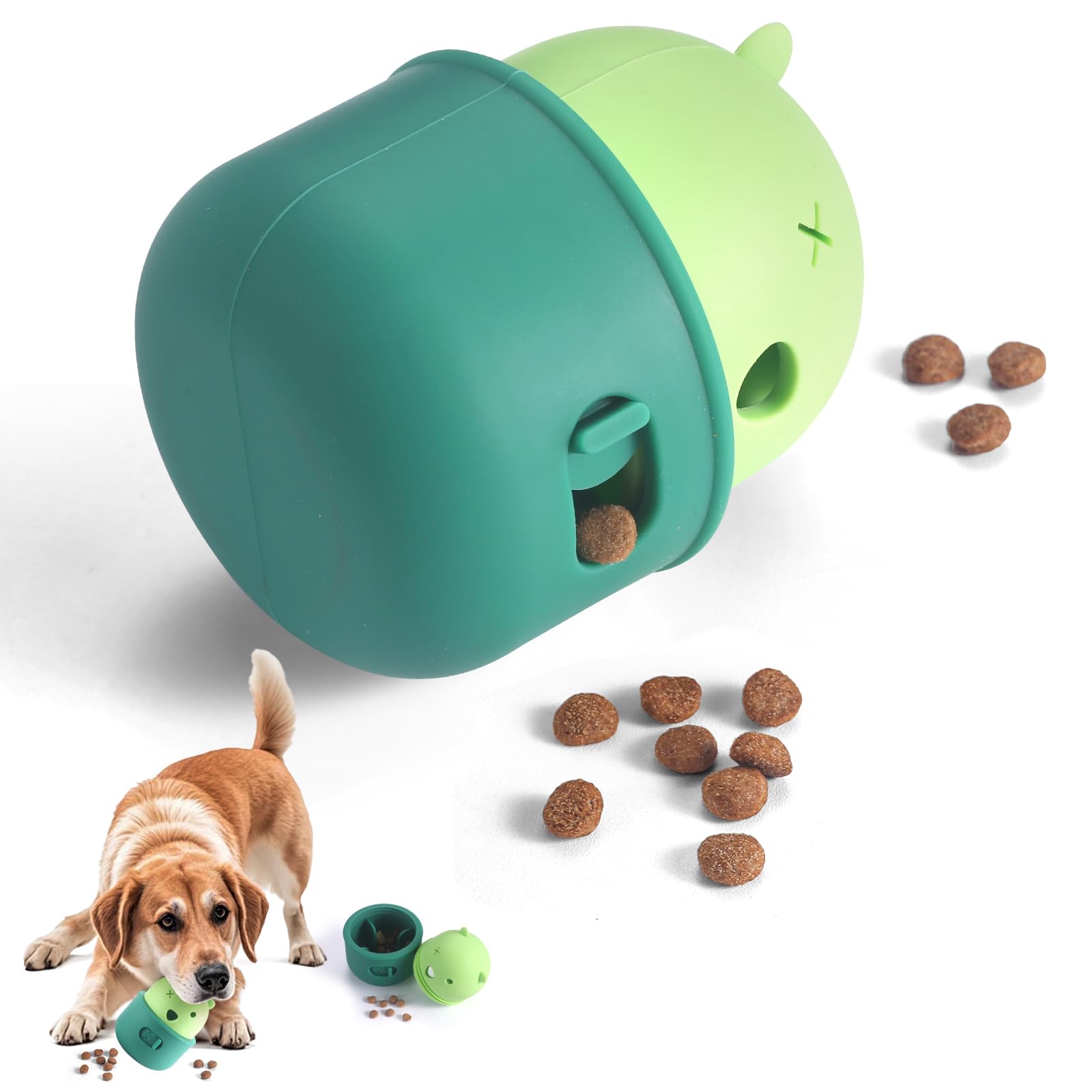 Silicone Dog Slow Feeder Toy - Interactive Puzzle Feeder & Food Dispenser for Small & Large Dogs - Enrichment Toys for Mental St