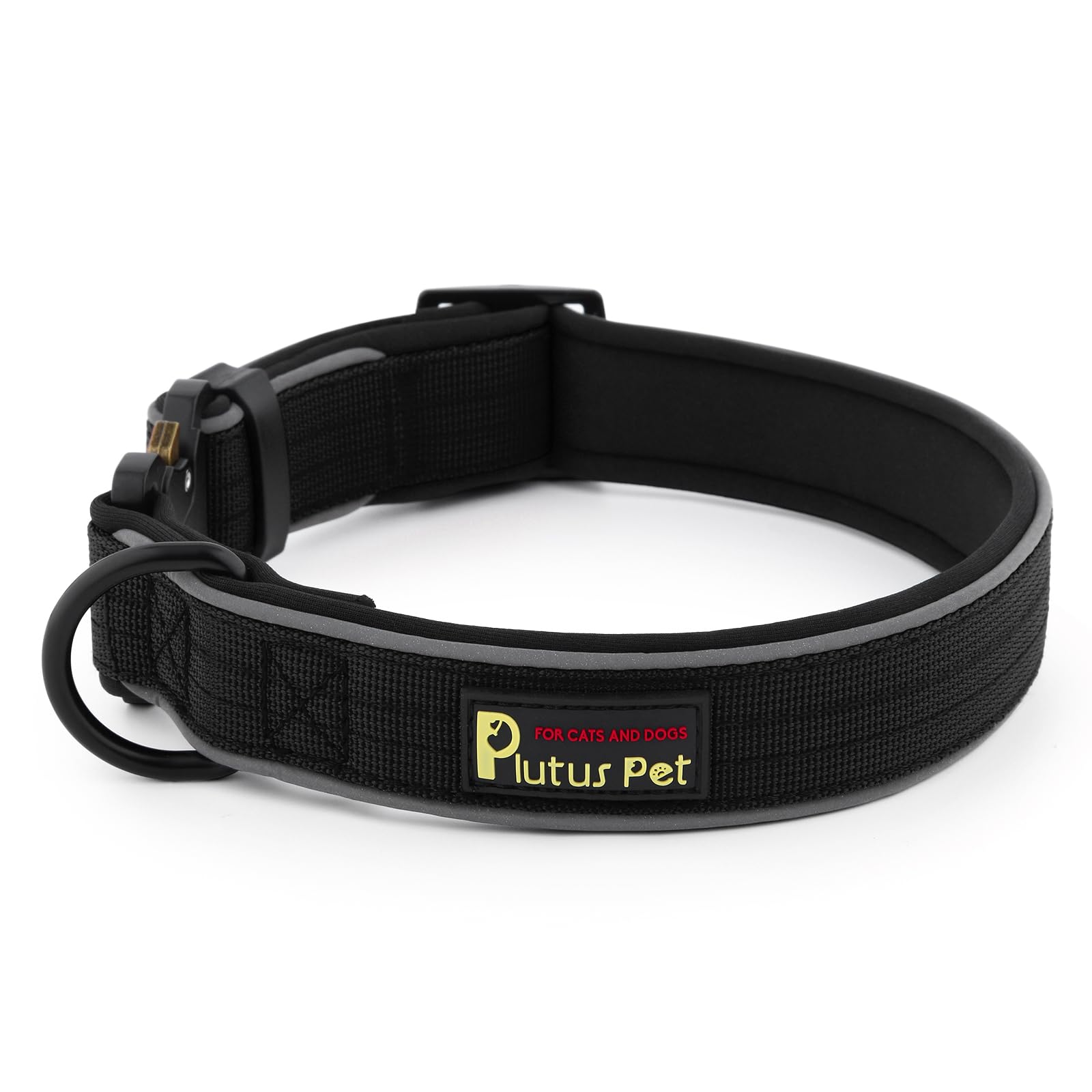 Plutus Pet Tactical Dog Collar, Reflective, Adjustable Heavy Duty Dog Collar, Soft Padded And Comfortable, For Small Medium And 