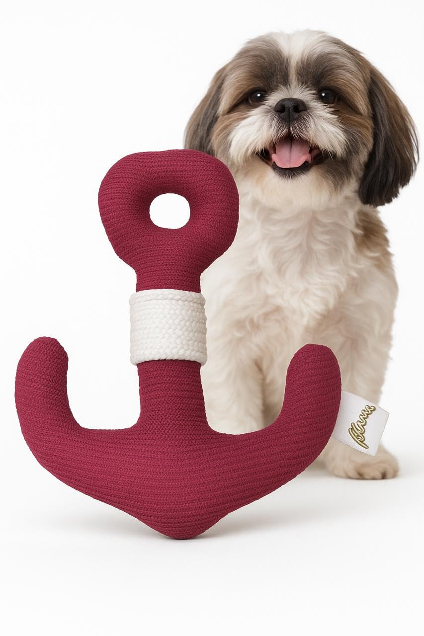 WAGGYTAILS Anchor Shaped Dog Toy  Squeaky Rope Plush for Small & Medium Dogs | Durable Chew Toy for Puppies & Chewers | Soft & 