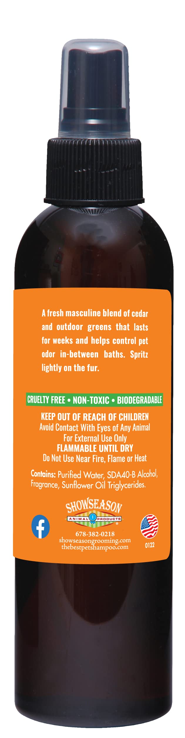 Showseason Bath & Brush Therapies Mountain Lodge Pet Cologne 4.5 Oz For Dogs | Long-Lasting Odor Eliminator | Paraben-Free | Bio