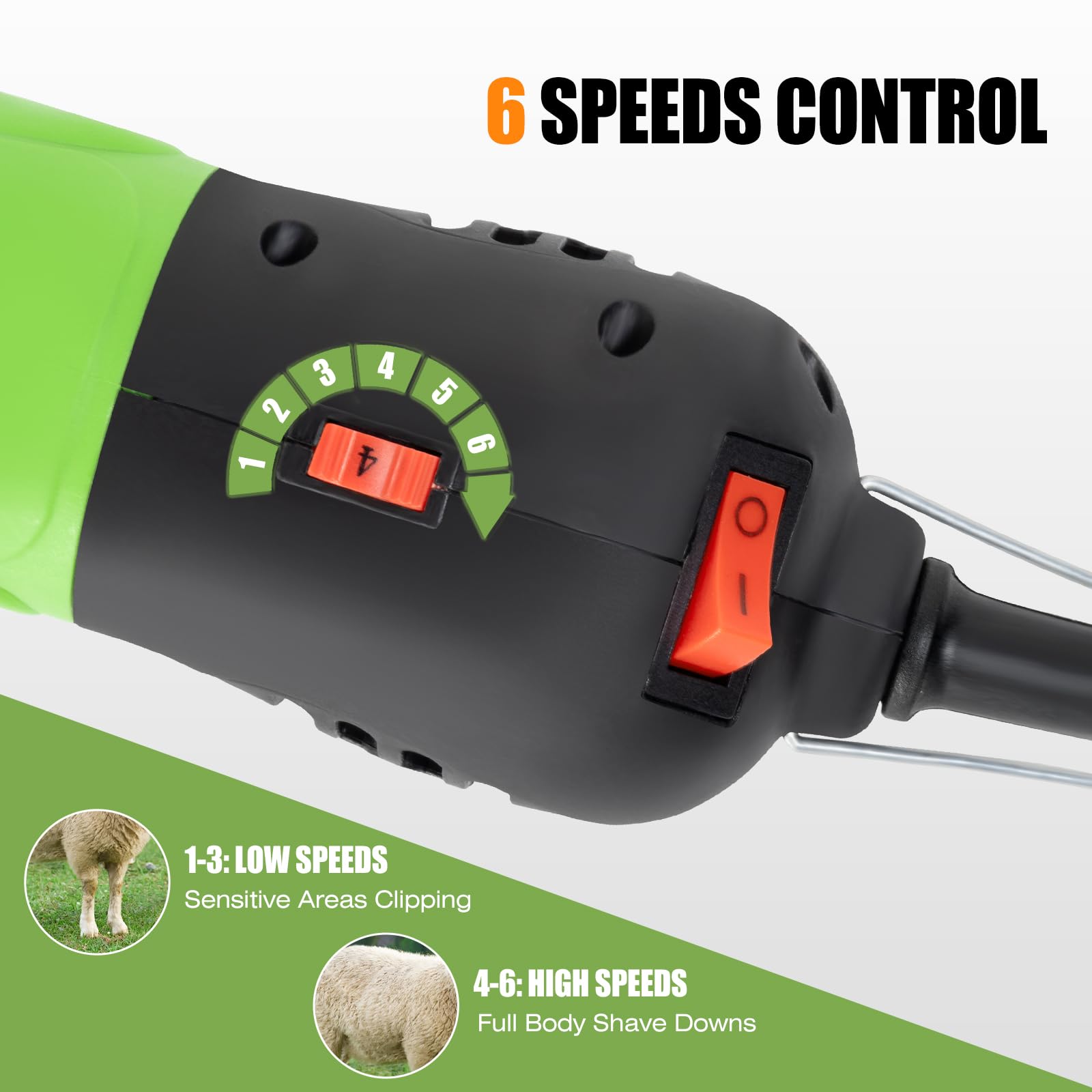 Takekit Sheep Shears Professional Electric Sheep Clippers For Sheep Alpacas Llamas And Large Thick Coat Animals Grooming, 6 Speeds Control Big And Heavy Sheep Trimmer, 380W