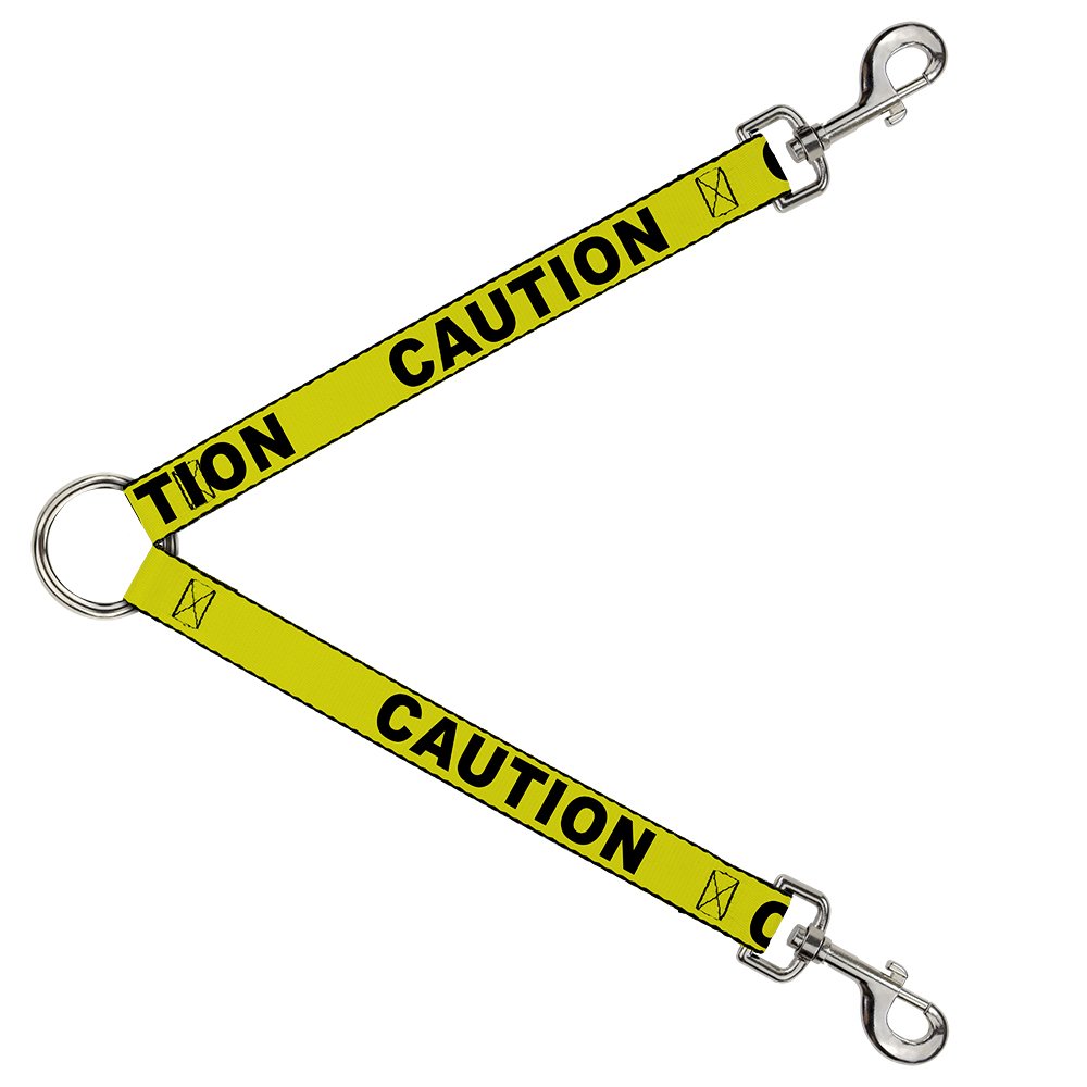 Dog Leash Splitter Caution Yellow Black 1 Foot Long 1 Inch Wide