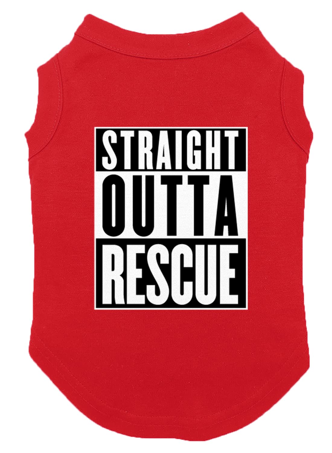 Straight Outta Rescue - Shelter Dog Shirt (Red, Small)
