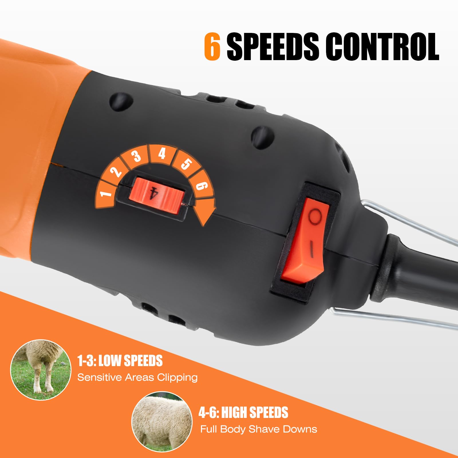 Takekit Sheep Shears, 500W Professional Heavy Duty Sheep Clippers For Grooming, 6 Speeds Electric Animal Shearing Clippers For A