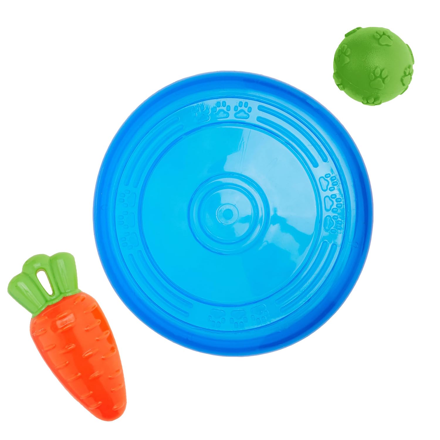 Kittupet Dog Toys  Throwing Natural Latex Ball, Squeezy Carrot, And Super Flyer Frisbee | Interactive Play For Dogs & Puppies 