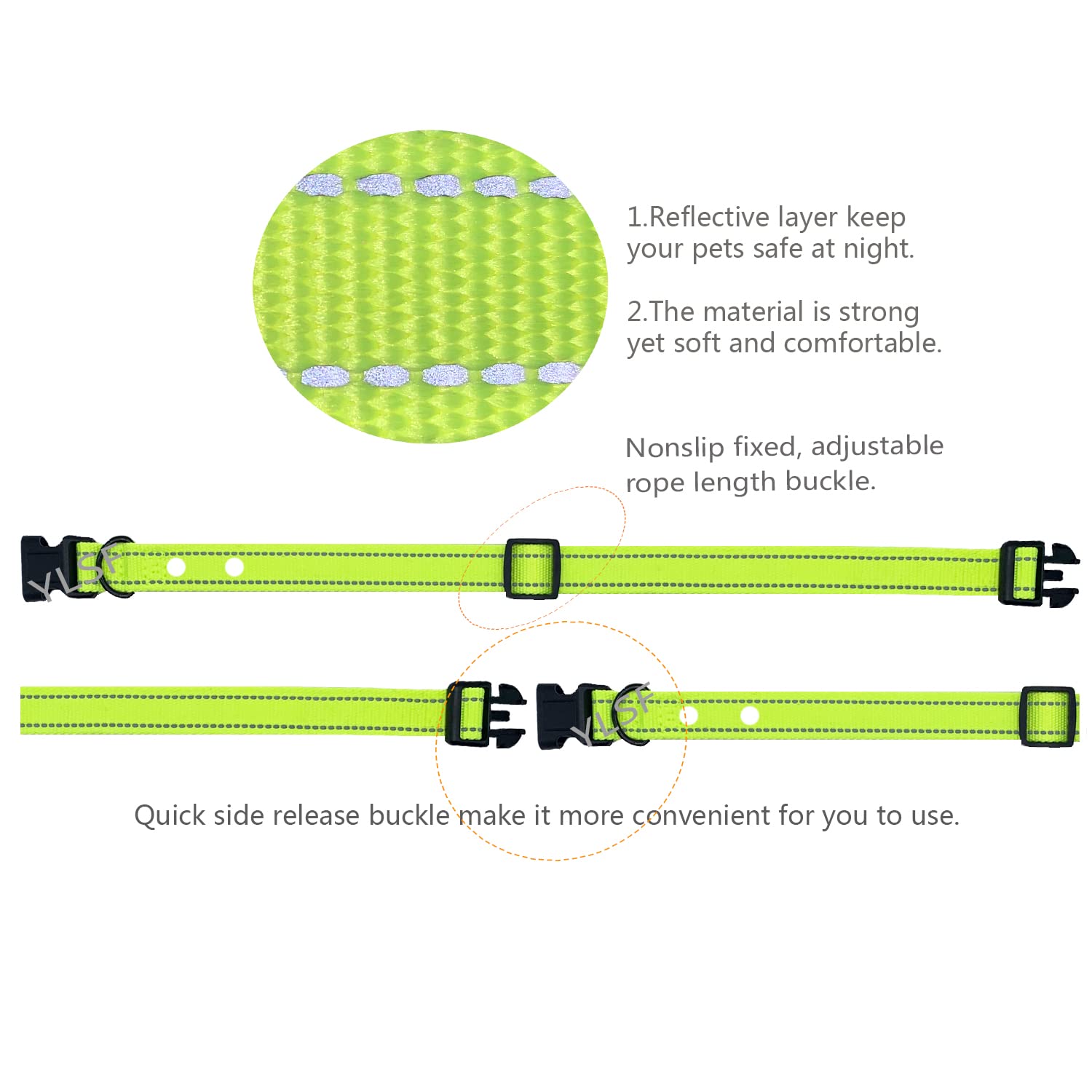 ETPET Dog Nylon Collar Strap with 2 Holes for Electronic Fence Training Barking Collar Receivers-3/4 Inch Replacement Strap-Comp