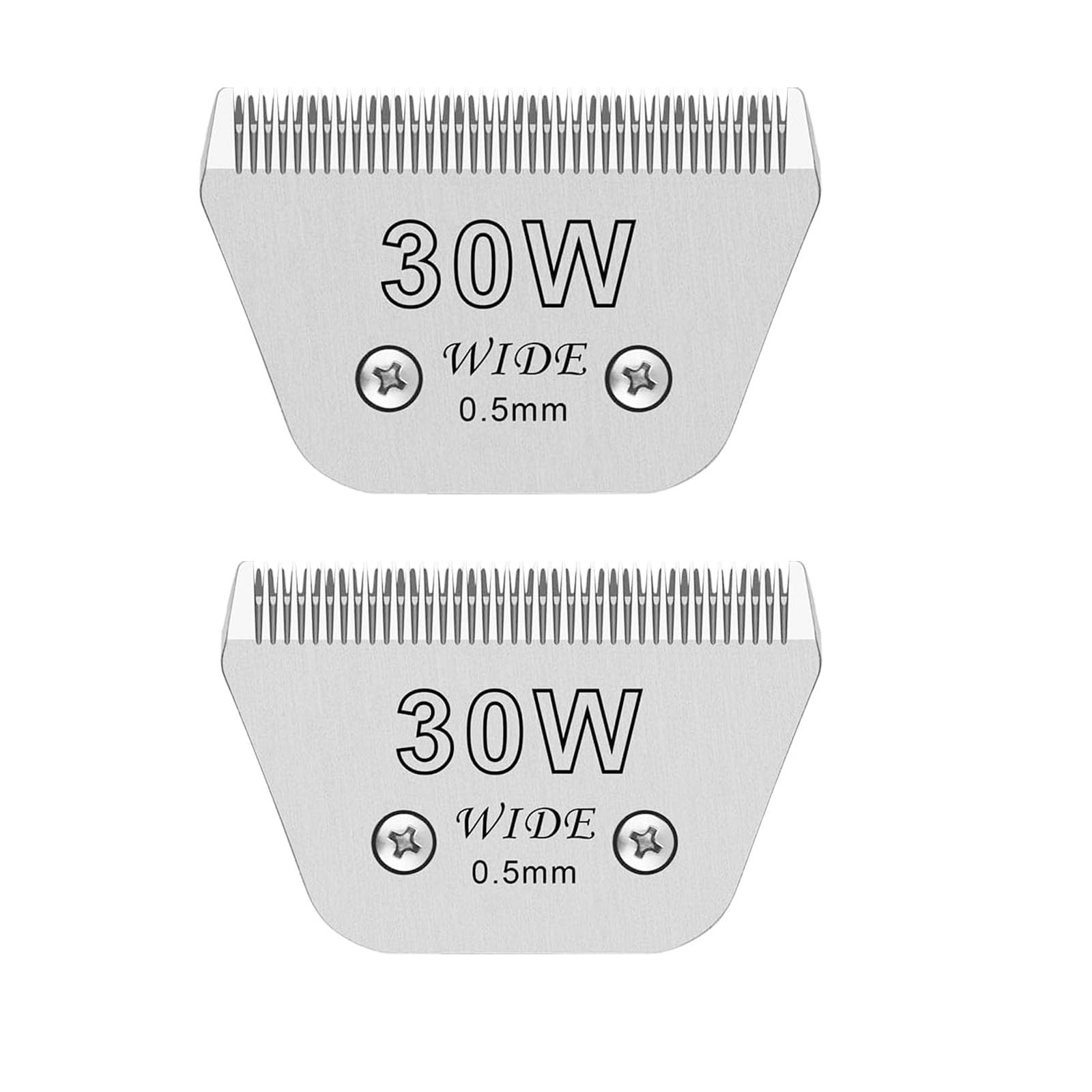 2Pcs 30W Wide Blades For Dog Grooming Blades Compatible With Andis,Oster A5,Wahl Km10 Dog Clippers,Size-#30W, 1/50 Inch Cut Leng