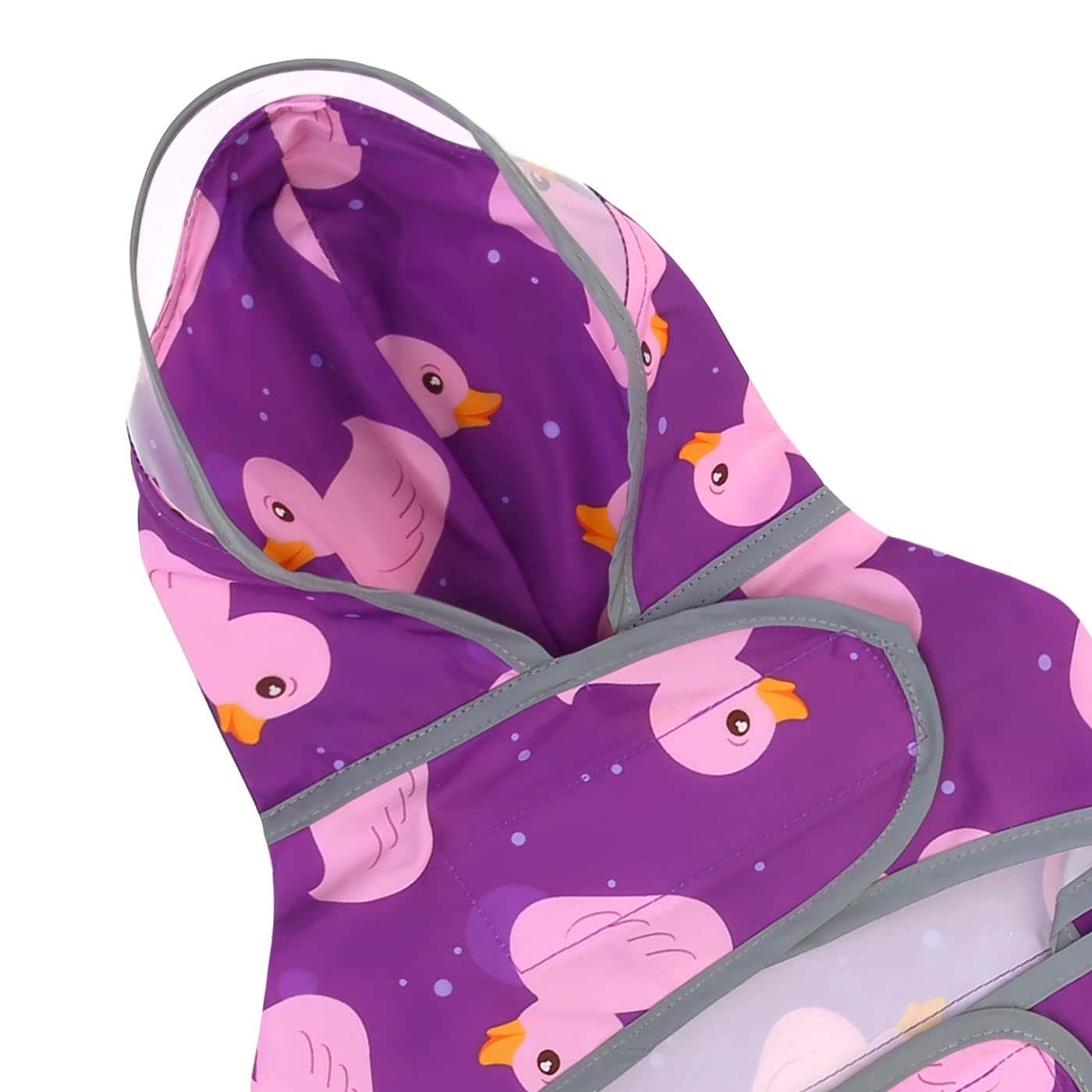 Hde Dog Raincoat With Clear Hood Rain Jacket Poncho For Small Medium Large Dogs Ducks Purple - M