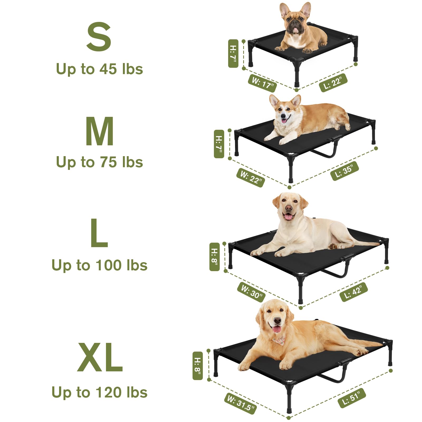 Extra Large Elevated Dog Bed, Outdoor Raised Dog Cot For Extra Large Dogs, Lifted Pet Hammock Beds, Pets Place Bed For Training