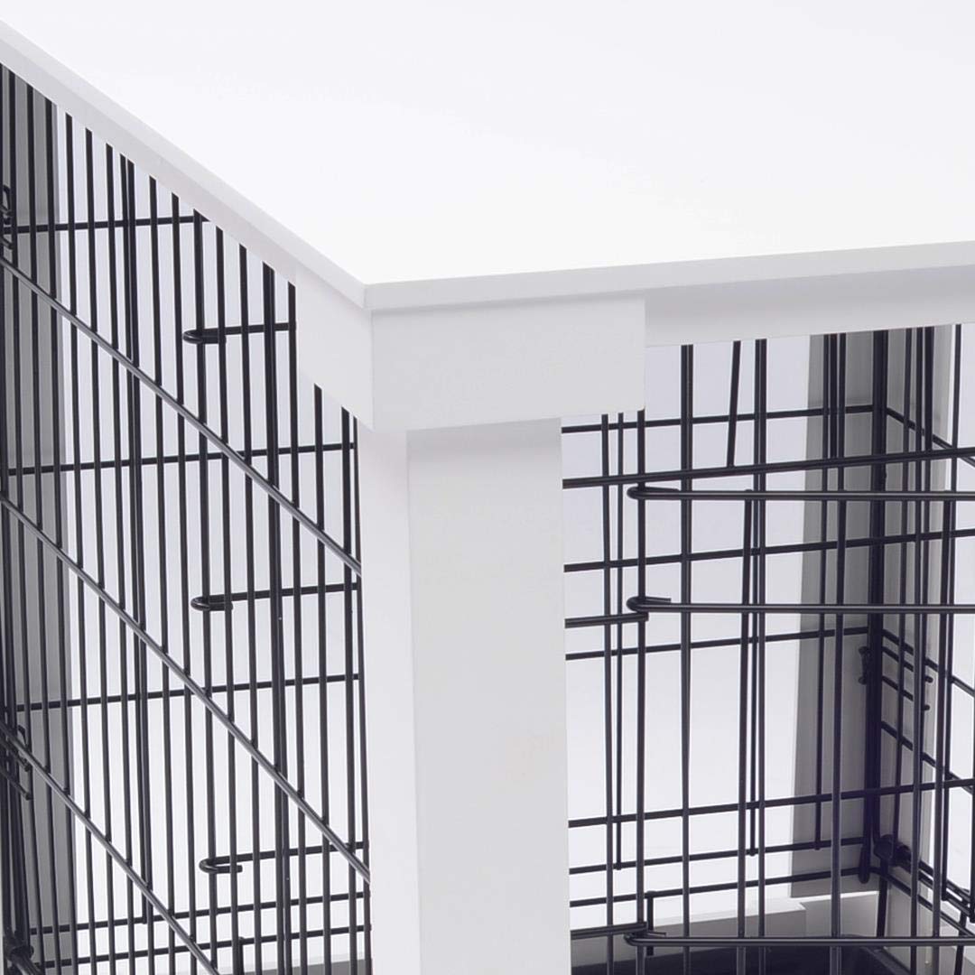 Cage With Crate Cover, White, Small