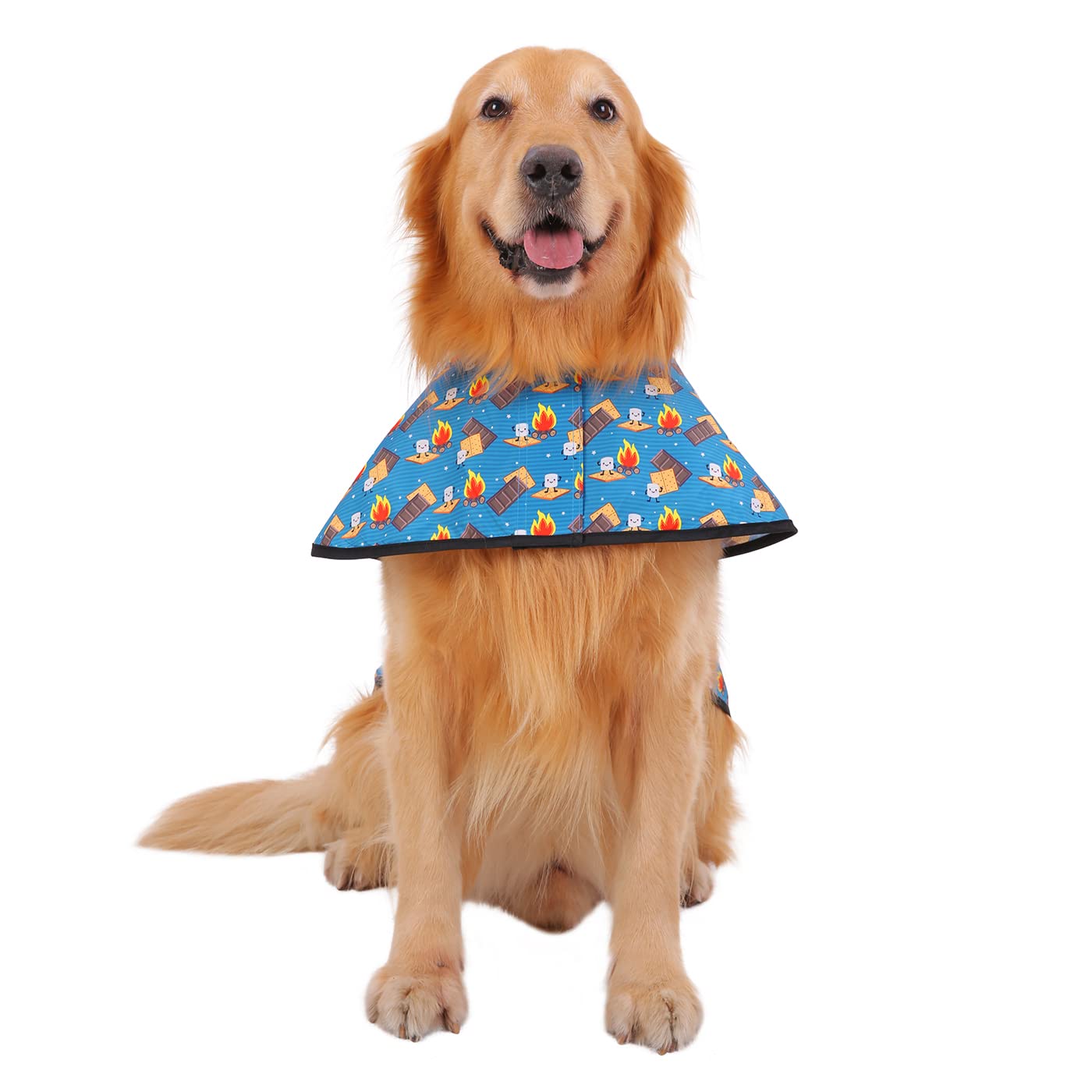 Hde Dog Raincoat Hooded Slicker Poncho For Small To X-Large Dogs And Puppies Happy Camper - L