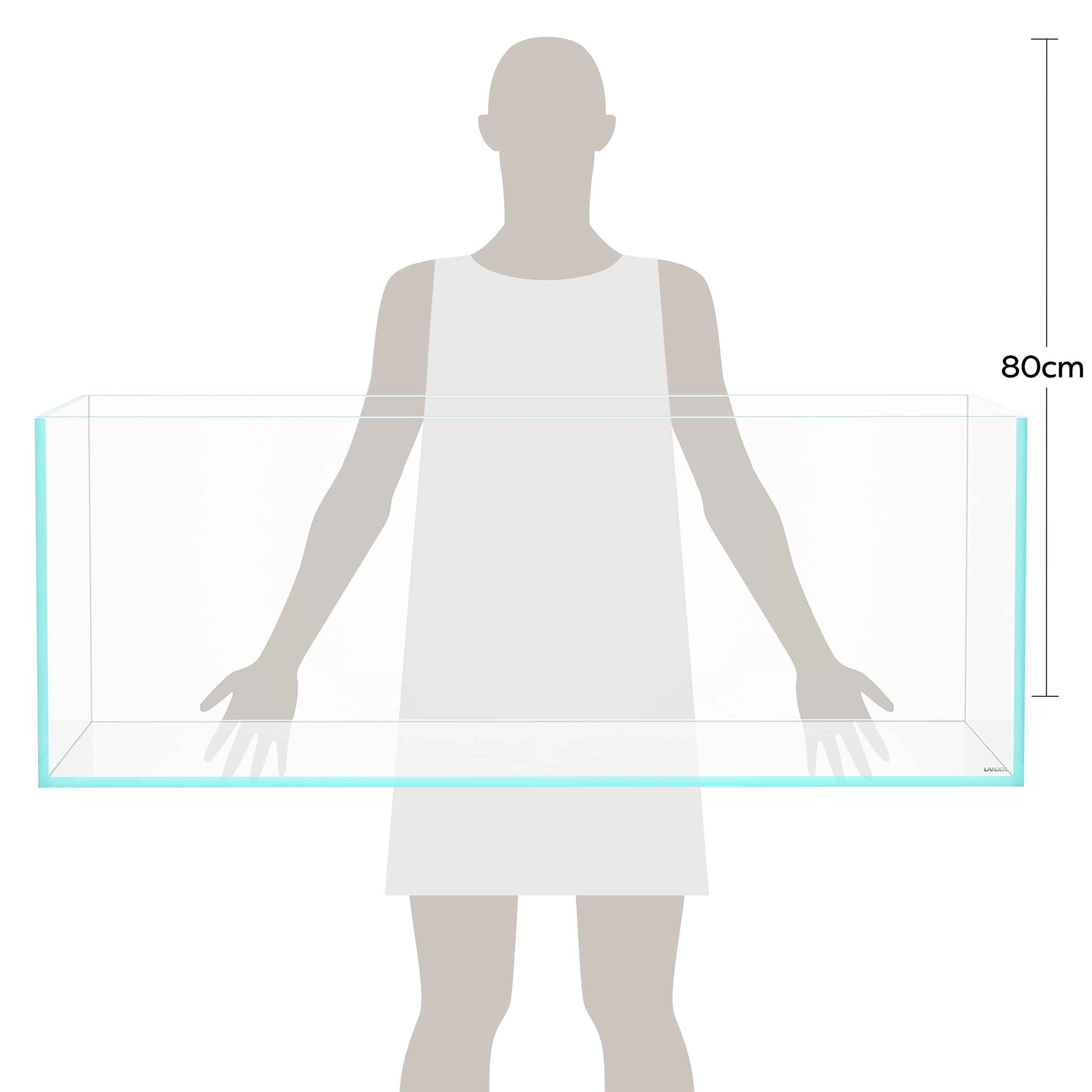 LANDEN 120P 78.4 Gallon Rimless Low Iron Aquarium Tank, W47.2  D23.6  H17.7 in(120x60x45cm); 12 mm Thickness with Nano Foam Leve