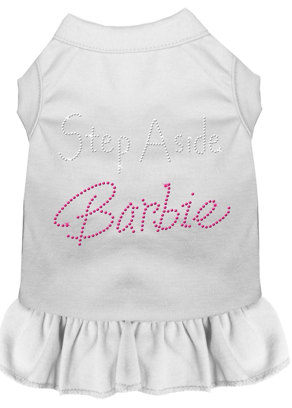Mirage Pet Products 57-25 XSWT White Step Aside Barbie Rhinestone Dress, X-Small
