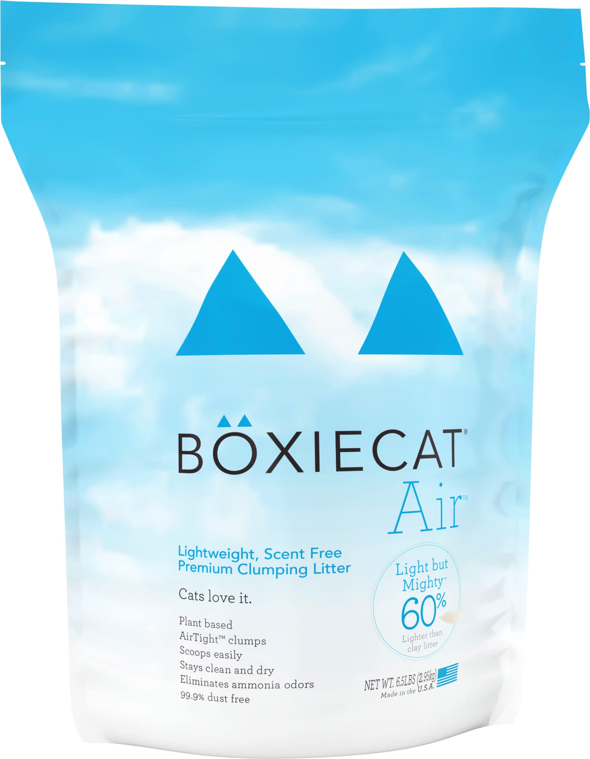 Boxiecat Air Lightweight, Scent Free, Premium Clumping Litter, 6.5 Lb, Model:138