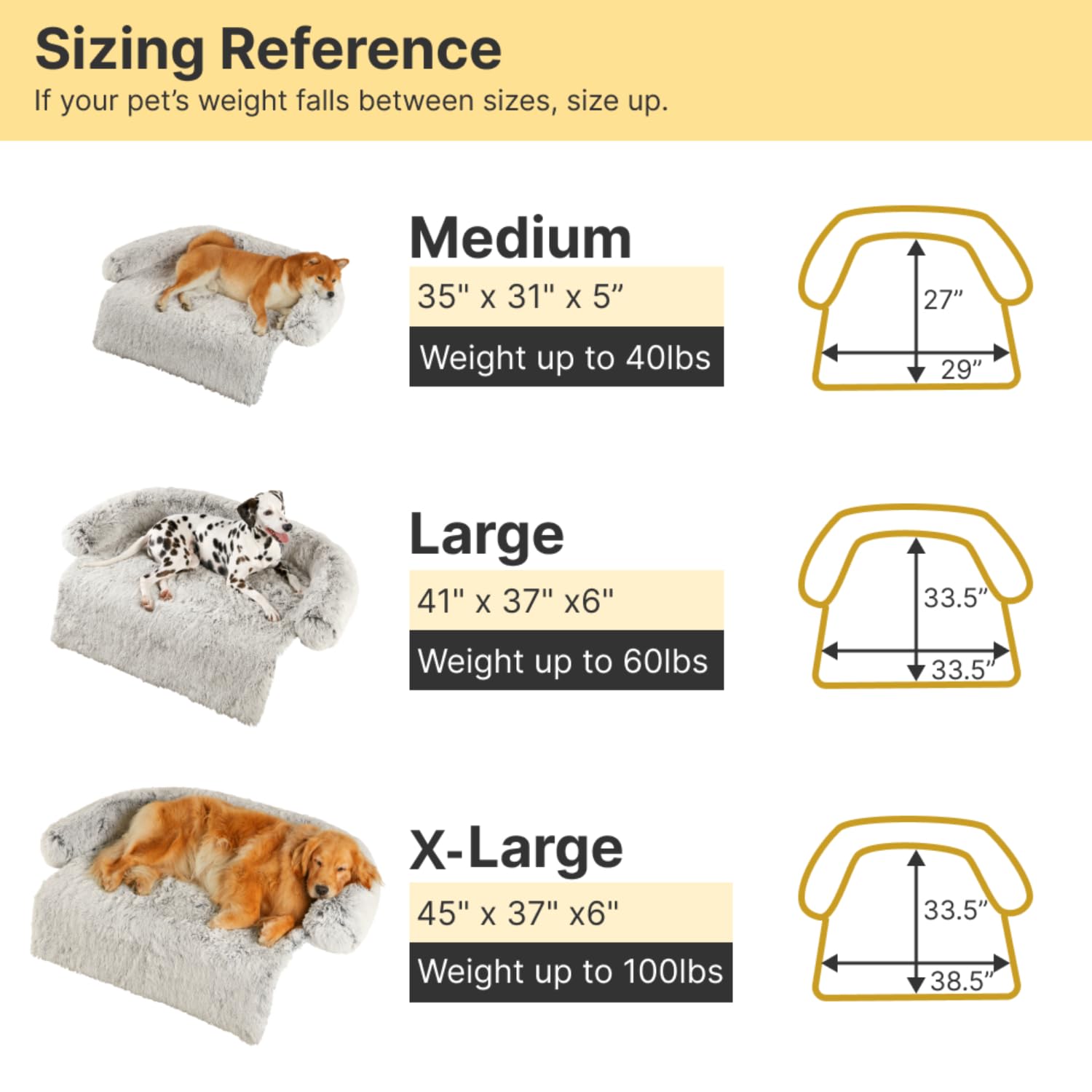 Codi Dog Bed For Couch - Calming Dogs Beds For Large Pets, Fluffy Plush Cats Mat, Anti Anxiety Pet Mats With Removable Washable