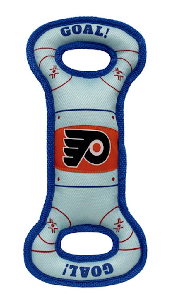 Pets First NHL Philadelphia Flyers Ice Hockey Rink PET Toy with Inner Squeaker. A Tough Toy for Dogs & Cats with Exciting Hockey