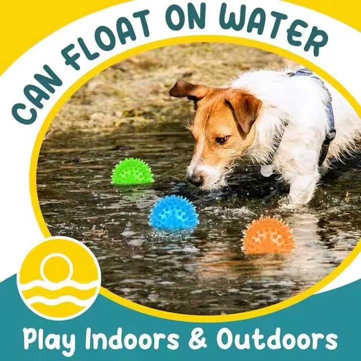 3.5    Durable Squeaky Dog Balls For Aggressive Chewers - Heavy-Duty Spike Ball Toys For Medium & Large Dogs, Perfect For Dental