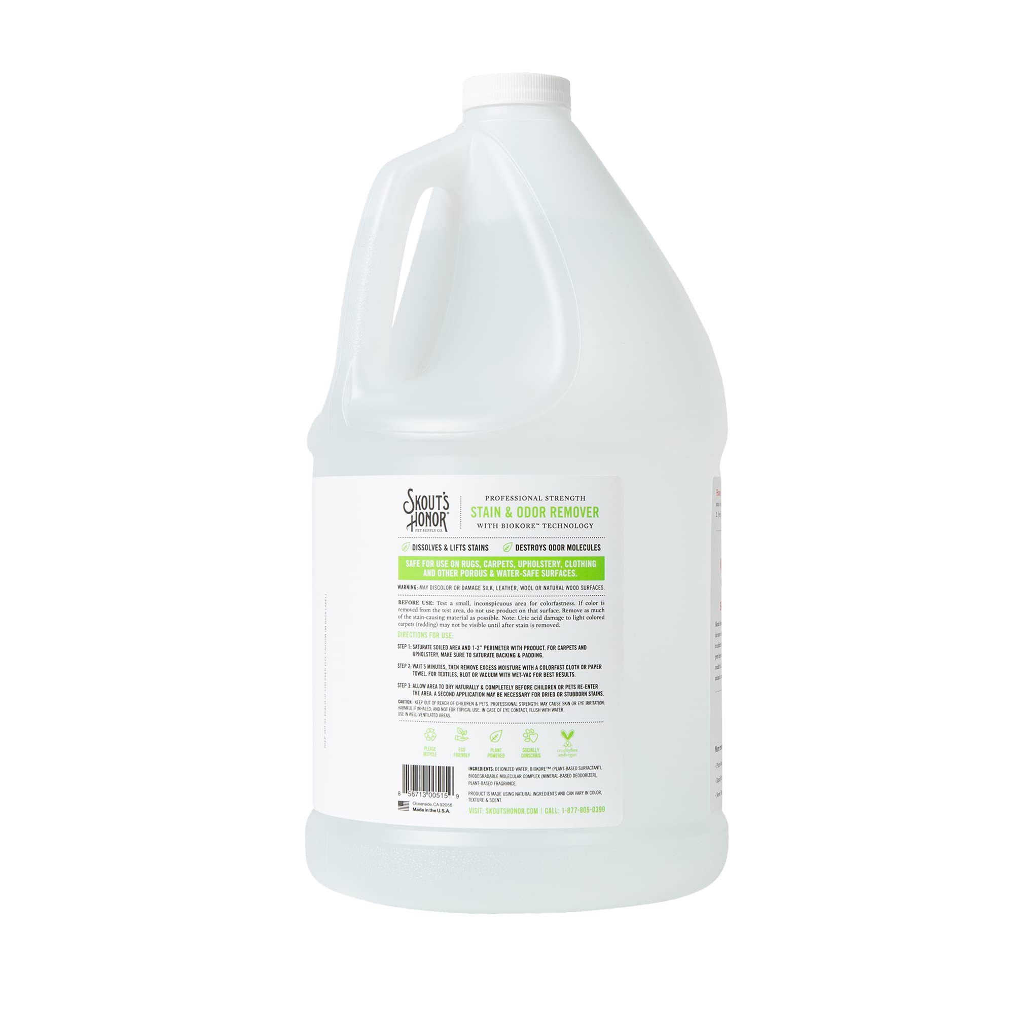 SKOUT'S HONOR: Professional Strength Stain and Odor Remover - Deodorize and Clean Pet Stains, Dog Crates, Carpets, Furniture and