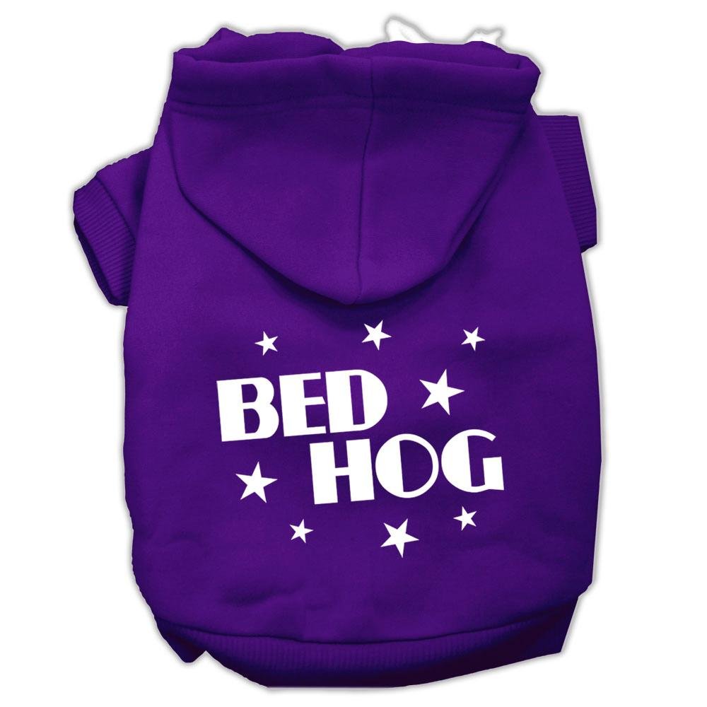 Pet, Dog & Cat Hoodie Screen Printed, 'Bed Hog' Purple Sm (3-6 Lbs.)
