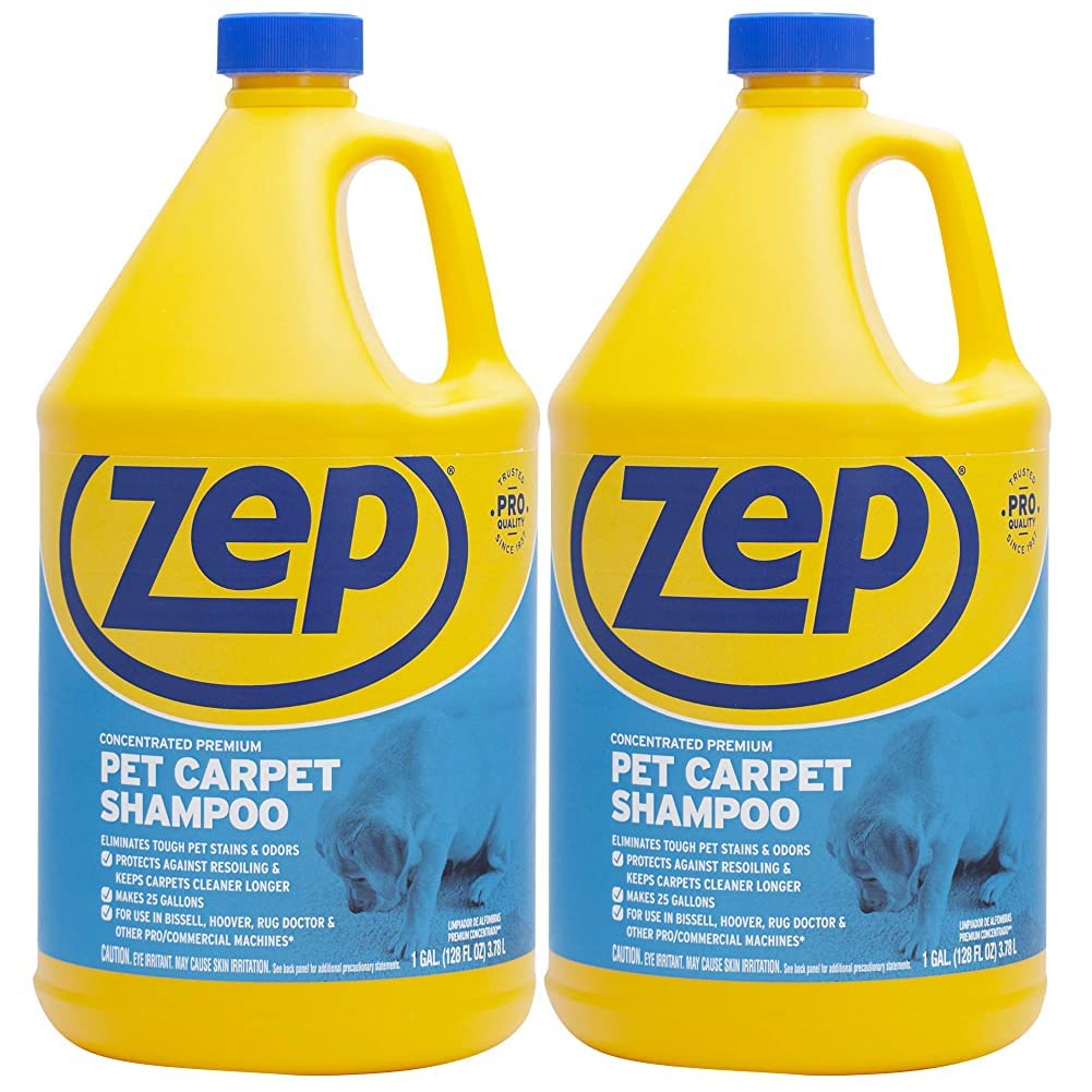 Zep Premium Pet Carpet Shampoo - 1 Gallon (Case Of 2) Zuppc128 - Concentrated Pro Formula Removes Tough Pet Stains And Odors