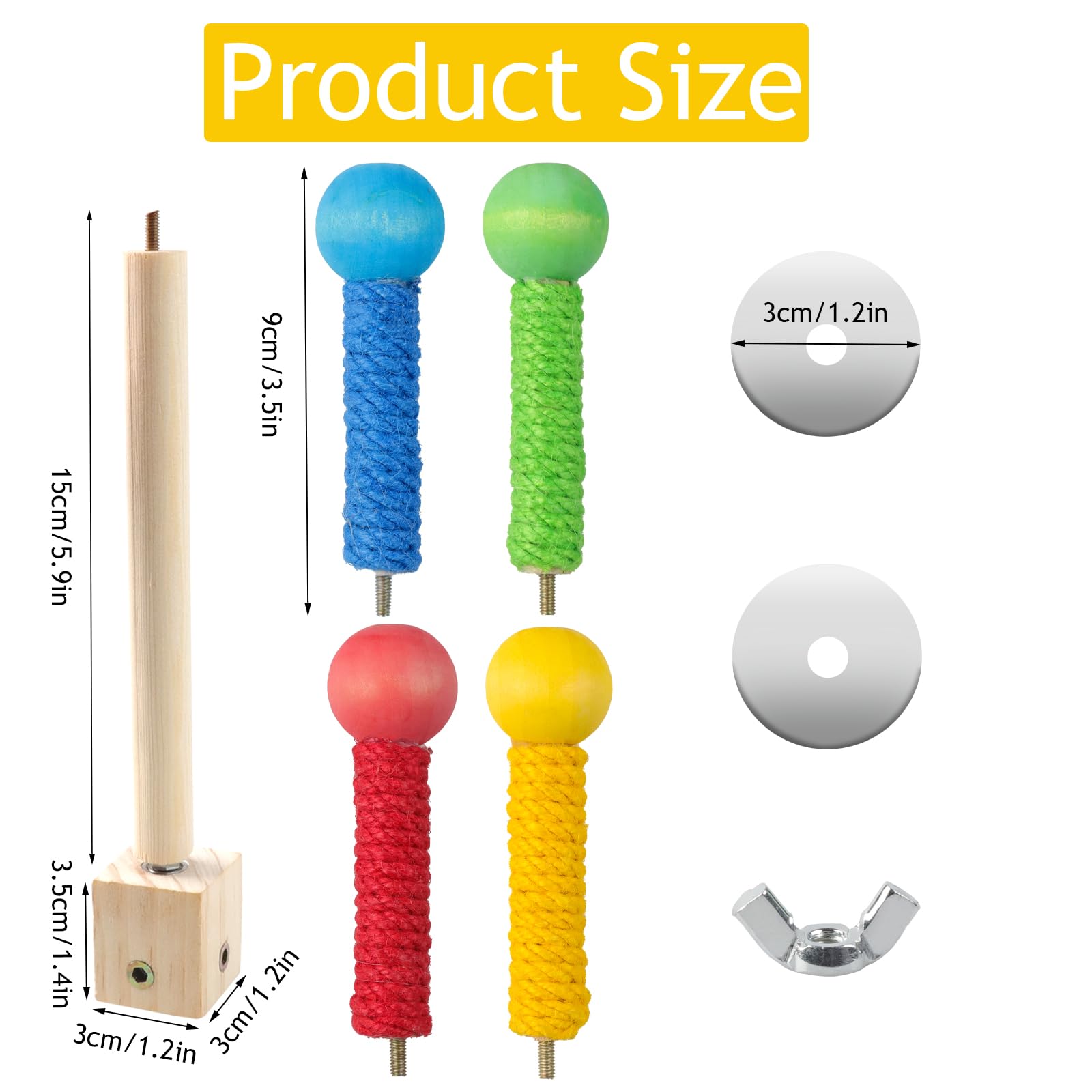 Maxqzin Bird Stand Perch Toy, Bird Training Stands For Parrots, Wood Bird Perch Stand, Parrot Cage Top Wooden Branches For Stand