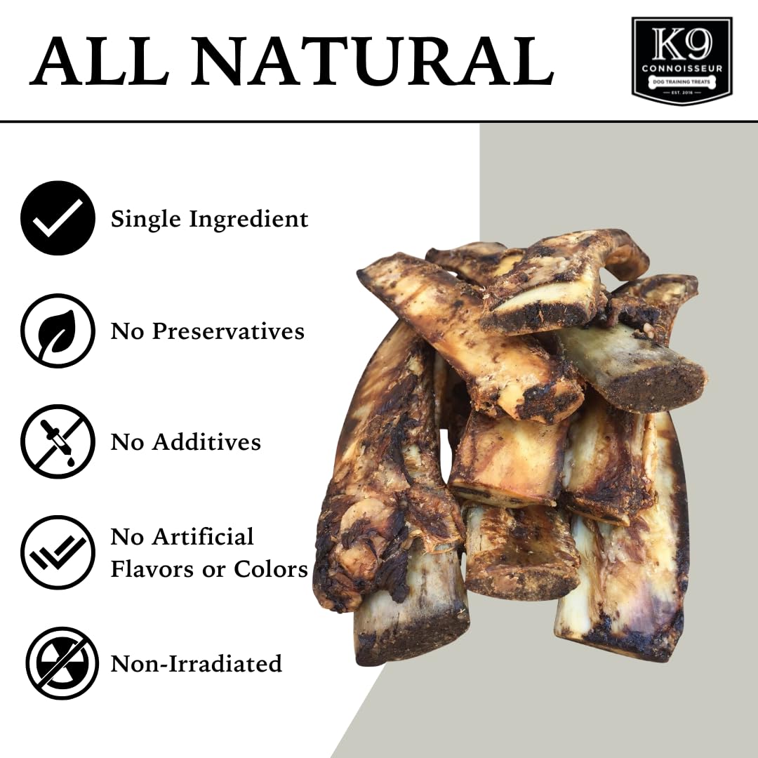 K9 Connoisseur Beef Marrow Rib Dog Bones Long Lasting 8 to 10 Inch Long - USA Made Single Ingredient for Medium Dogs Upto 50 Pou