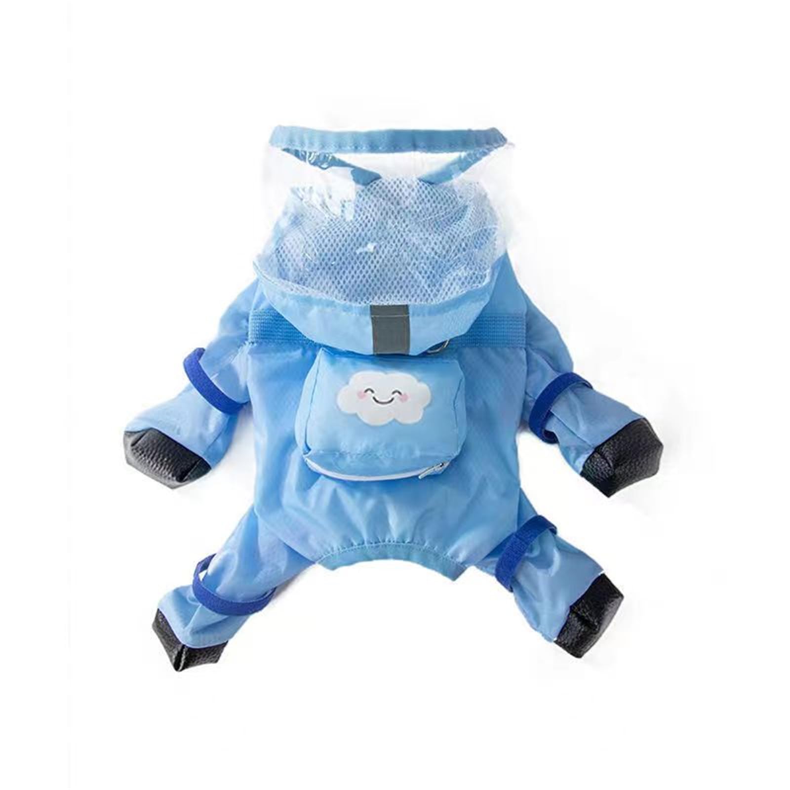 Yeduzyn Dog Raincoat With Boots,Waterproof Dog Raincoats With Hood For Small Medium Large Dogs,Raincoat With Reflective Strap, L