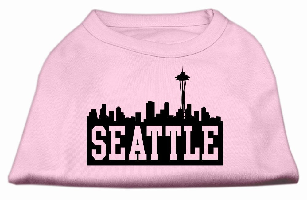Mirage Pet Products 10-Inch Seattle Skyline Screen Print Shirt for Pets, Small, Light Pink