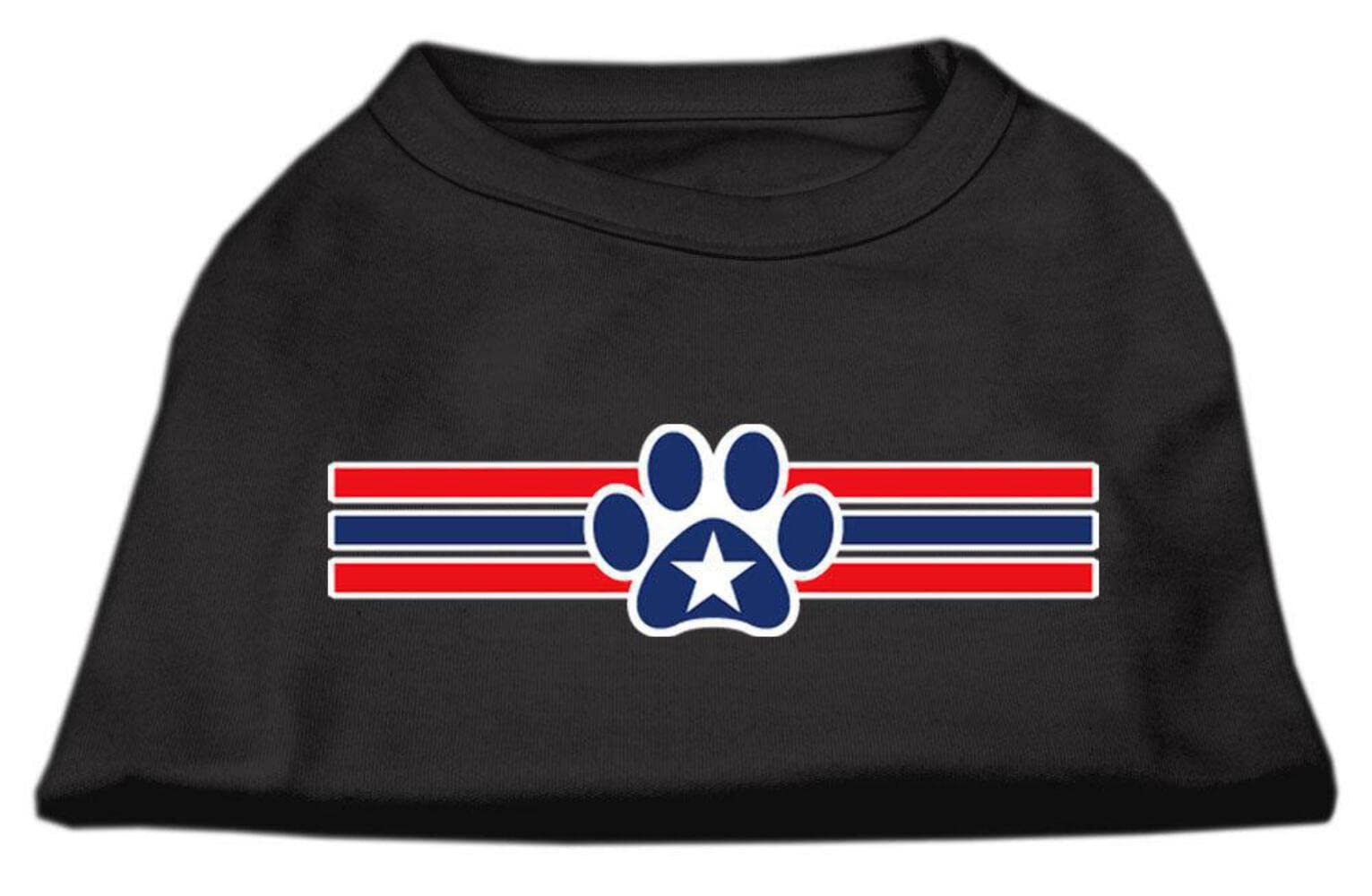 Mirage Pet Products 8-Inch Patriotic Star Paw Screen Print Shirts for Pets, X-Small, Red