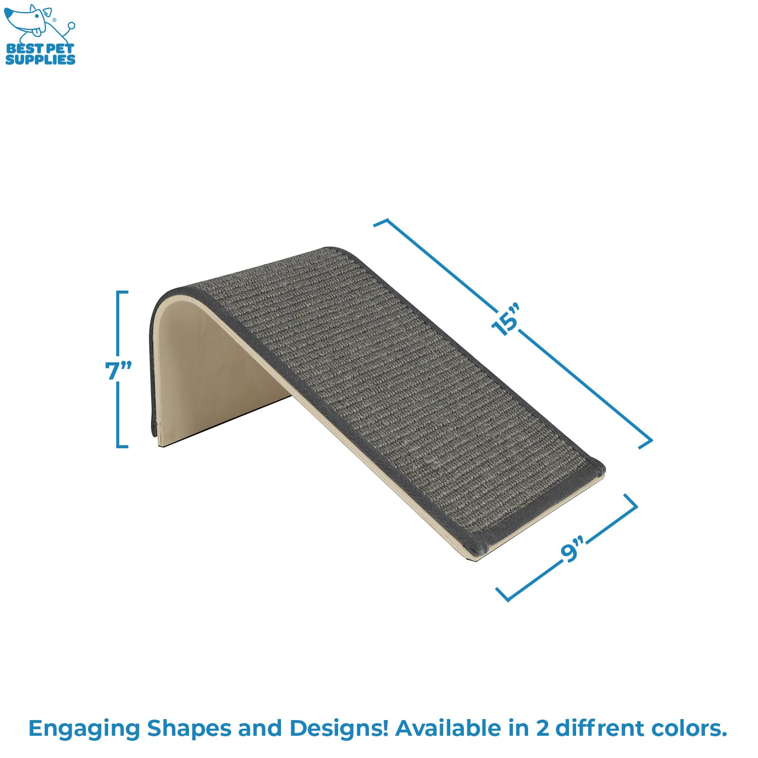 Best Pet Supplies Catify Sloped Sisal Cat Scratchers For Indoor Cats, Climbing Ramp Fun And Interactive Indoor Play, Supports Natural Pet Behaviors, Heavy Duty - Gray
