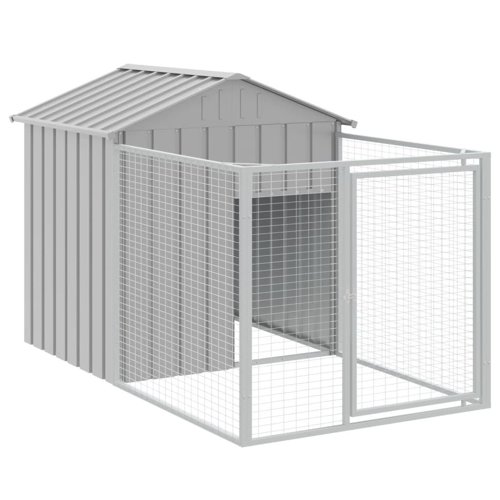 vidaXL Dog House with Roof Light Gray 46.1x239.8x48.4 Galvanized Steel