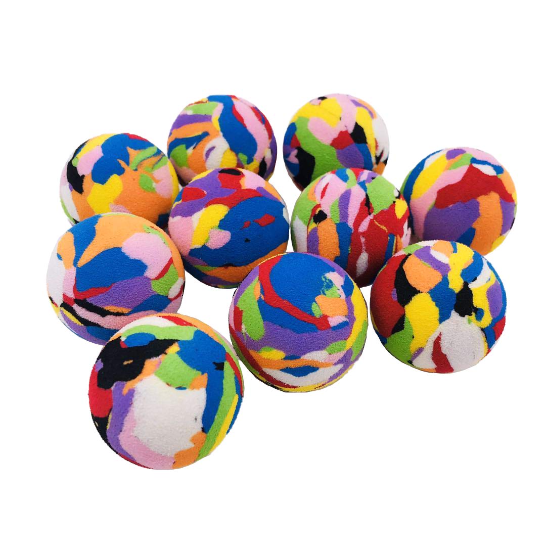Pet Show 10Pcs Pack Cats Interactive Toys Balls For Indoor Cat 35Mm Camouflage Soft Eva Foam Ball For Kitten Chase Playing Toy For Small Dogs Animals Puppies