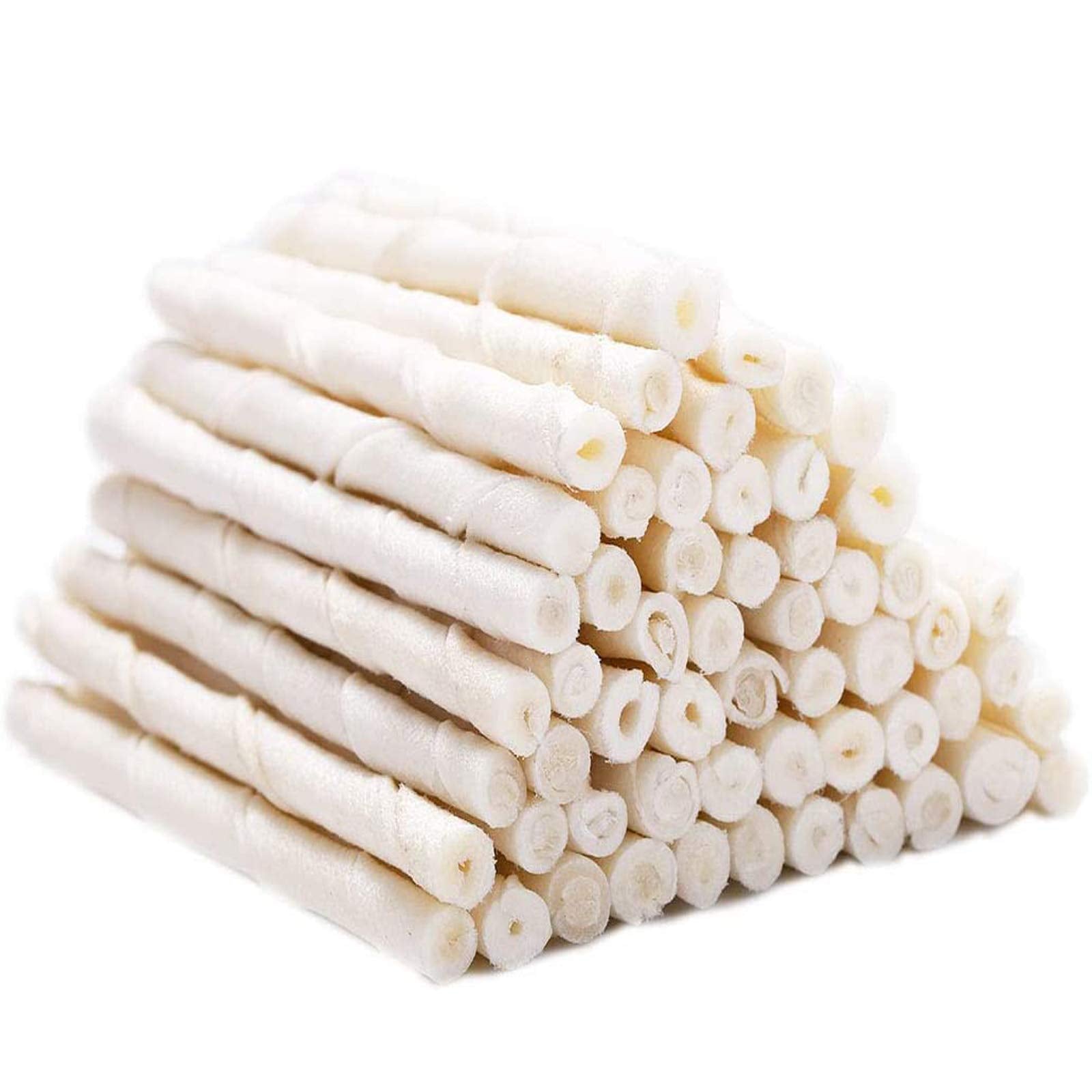 MON2SUN Dog Rawhide Twist Sticks Natural 5 Inch Thin Sticks Rawhide Chews Dog Treats for Puppy and Small Dogs 60 Count, 12.7oz