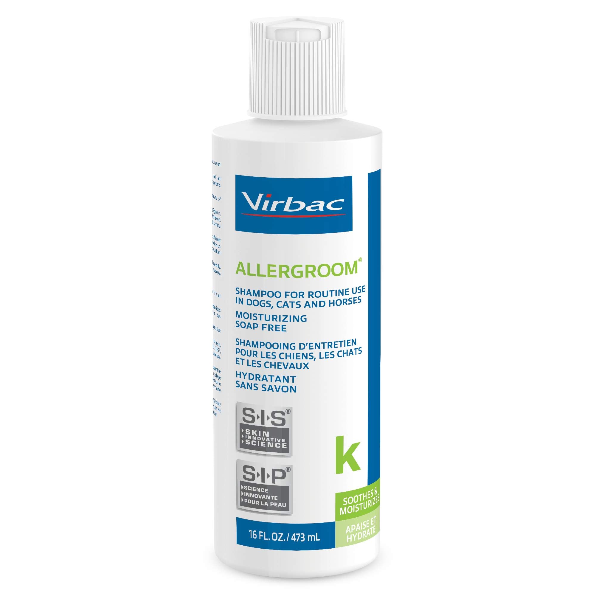 Virbac ALLERGROOM Shampoo For Dogs, Cats & Horses (16 oz) - For Normal or Dry Skin