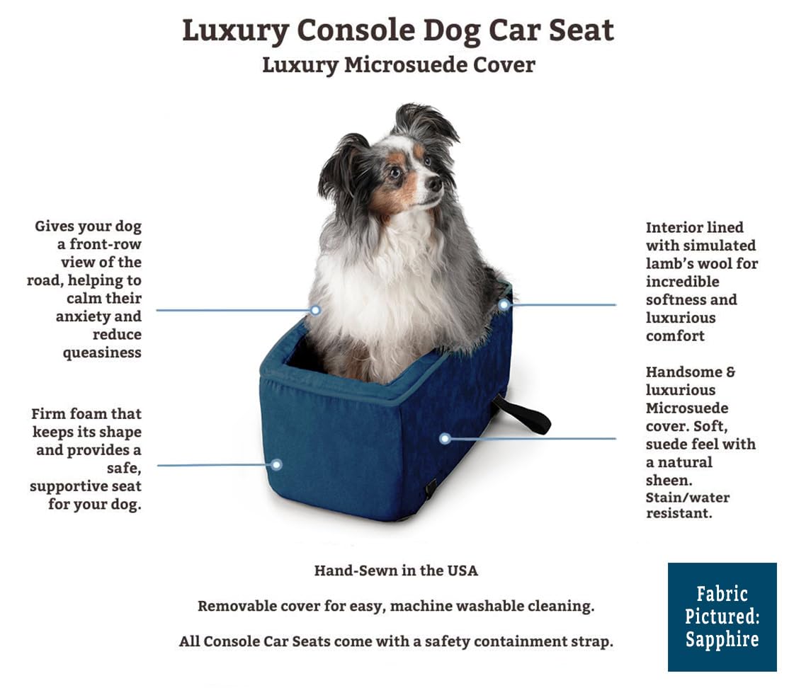 Snoozer Luxury Console Pet Car Seat, Black & Herringbone, Small